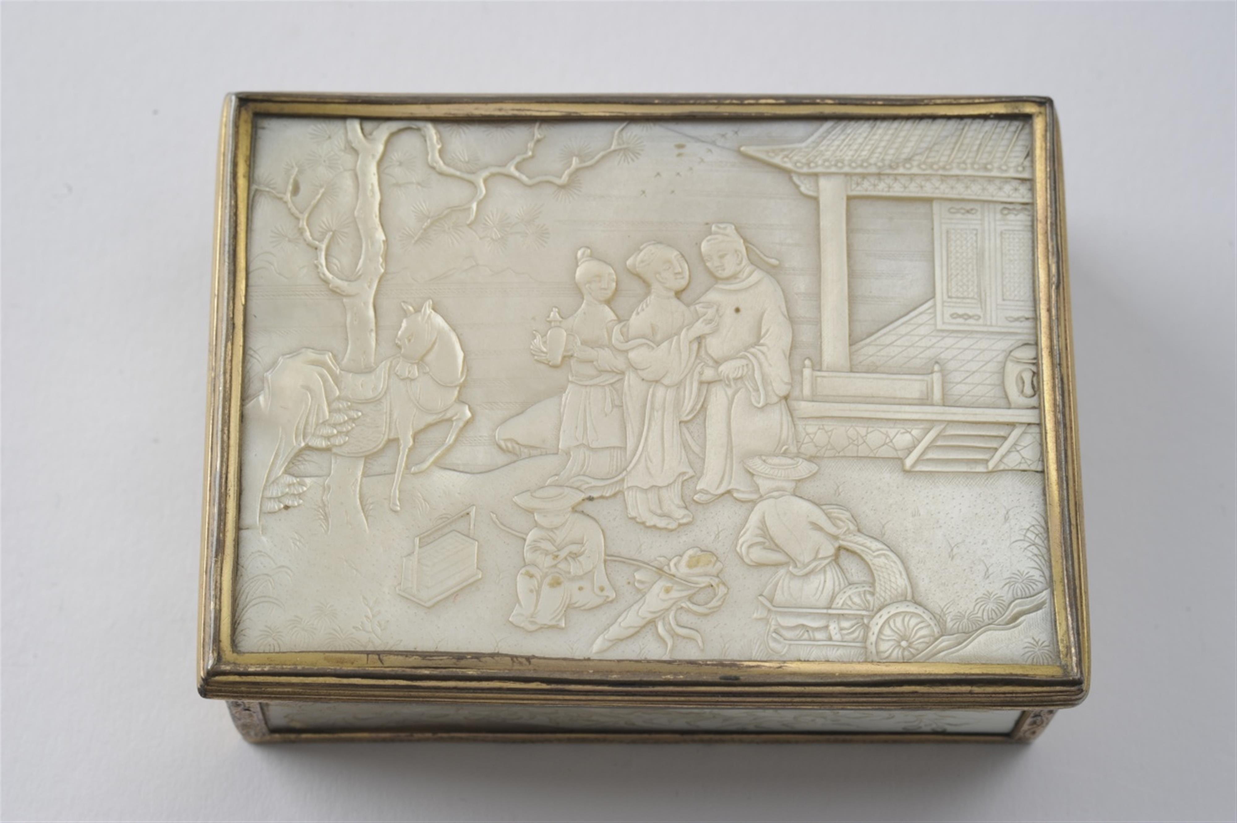 A gilt copper and mother-of-pearl box - image-2