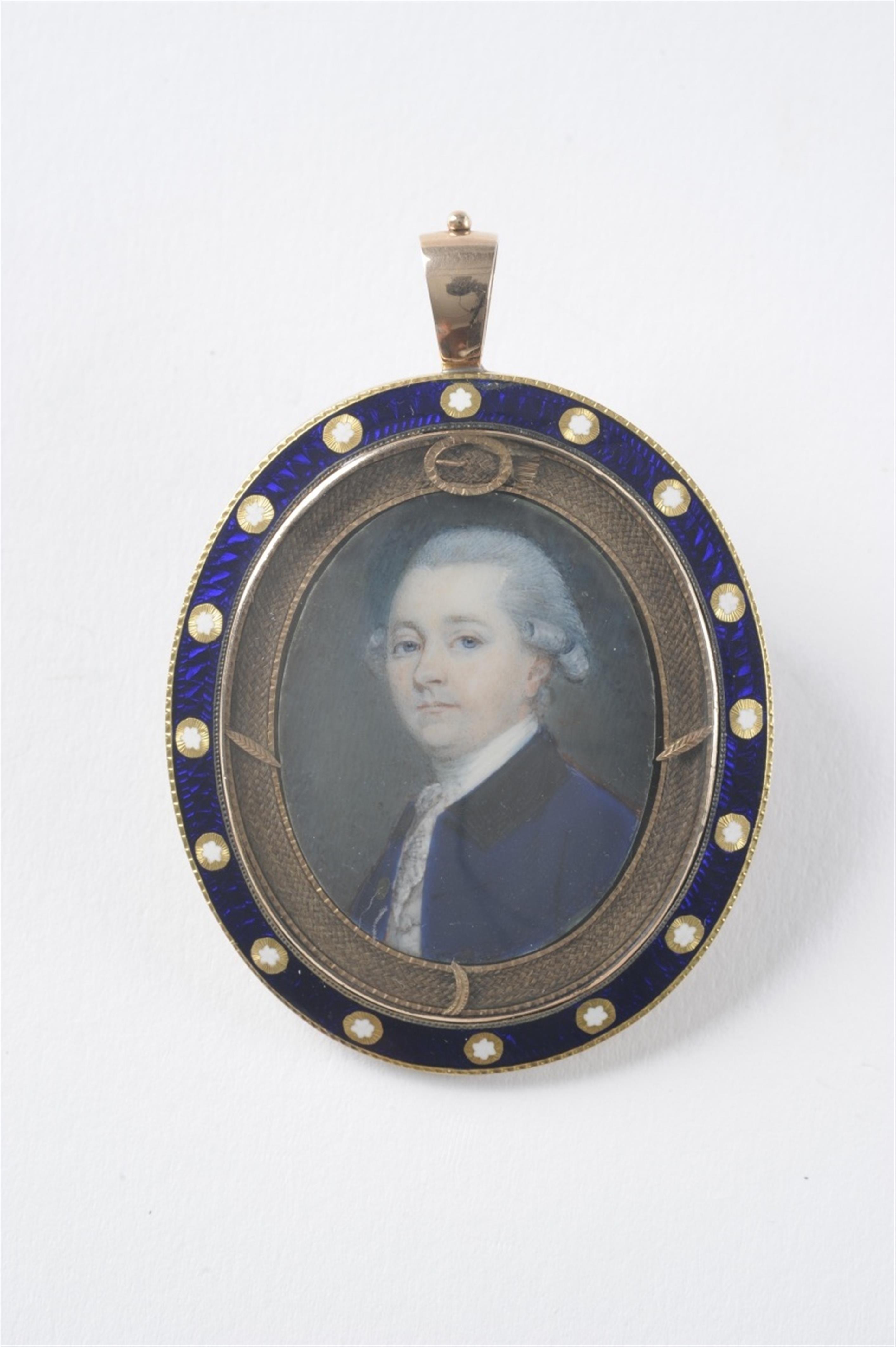 A portrait miniature of a man with a braided hairstyle - image-1