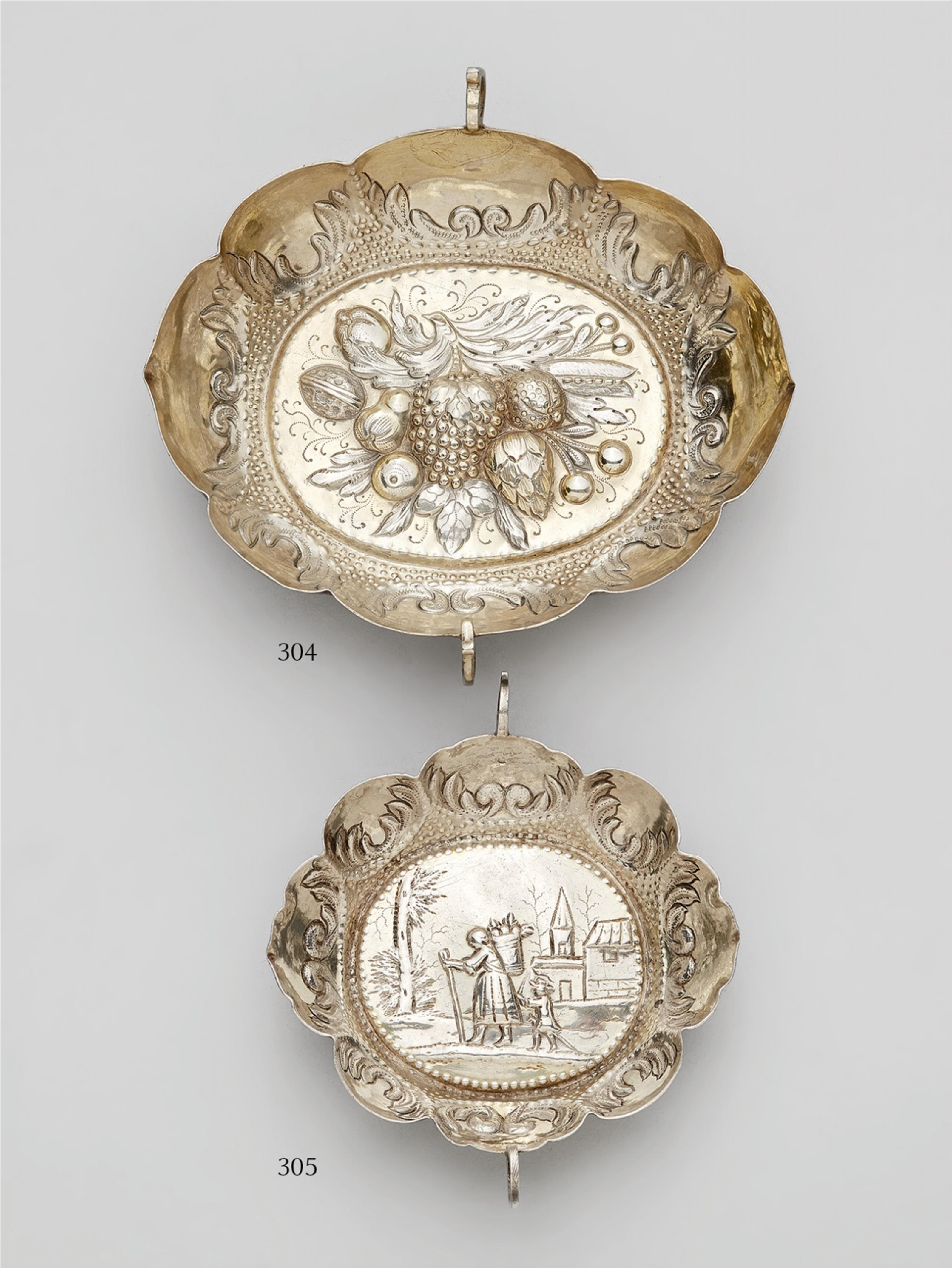 An Augsburg silver gilt brandy bowl - image-1