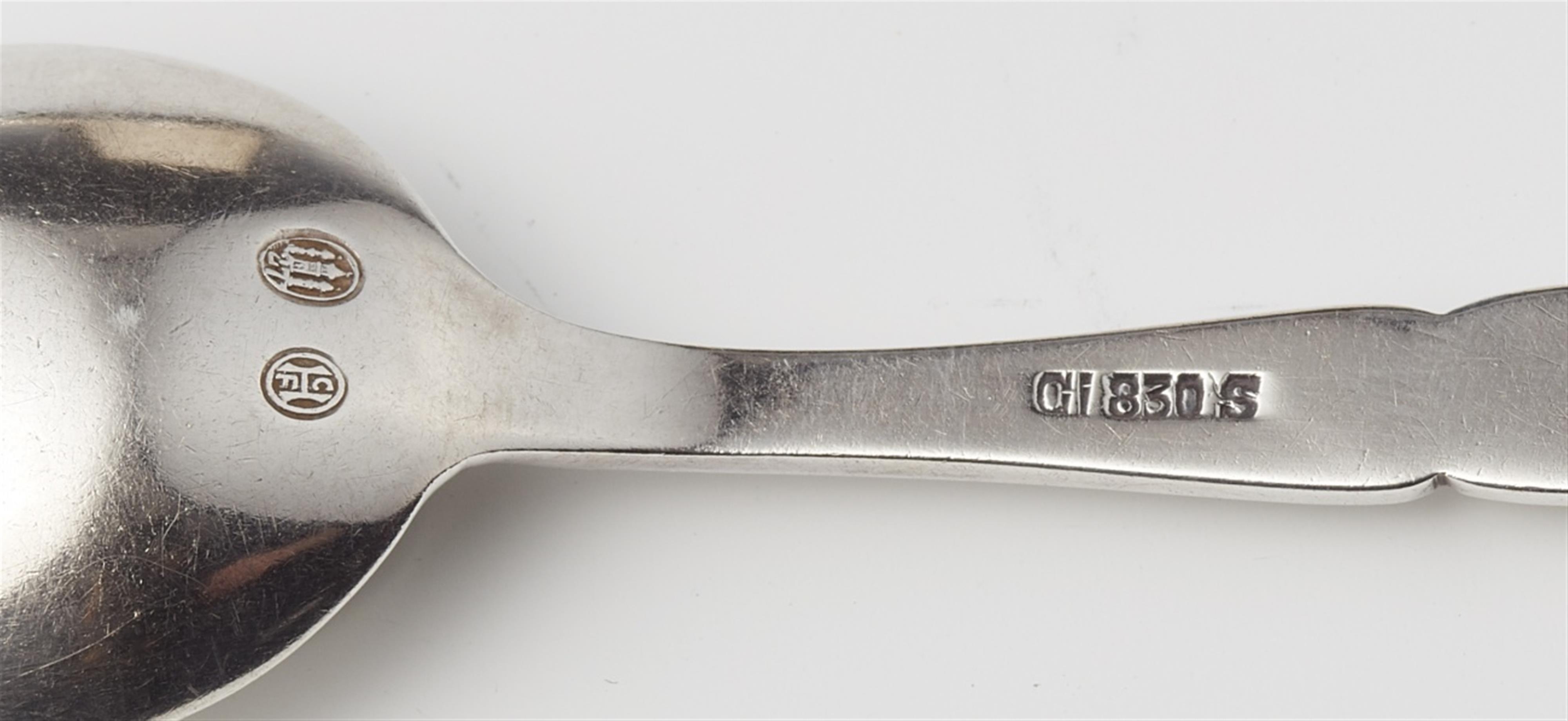 An early Copenhagen silver spoon set, no. 2 - image-3