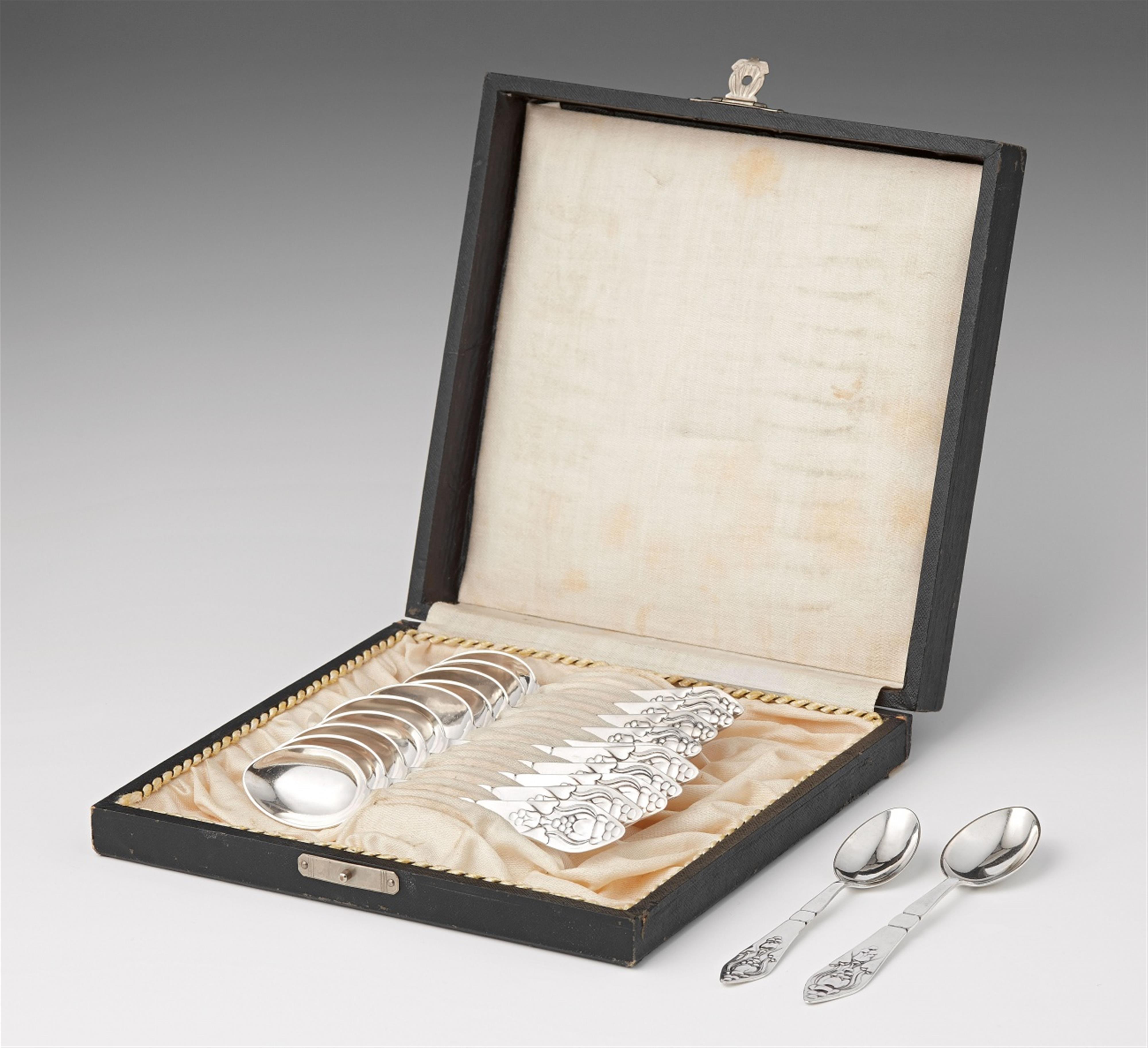 An early Copenhagen silver spoon set, no. 2 - image-1