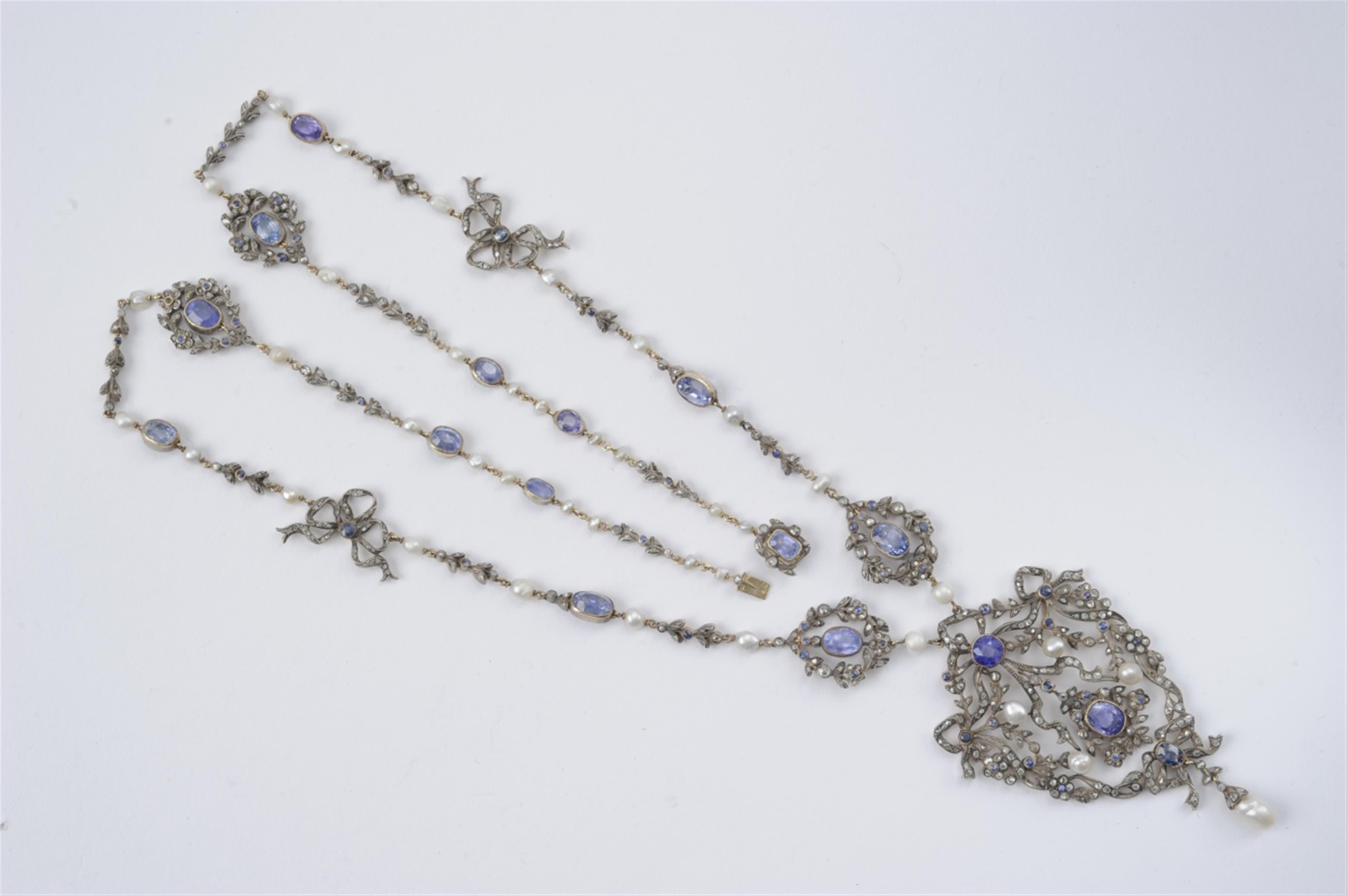 A French Belle Epoque necklace and pendant - image-1