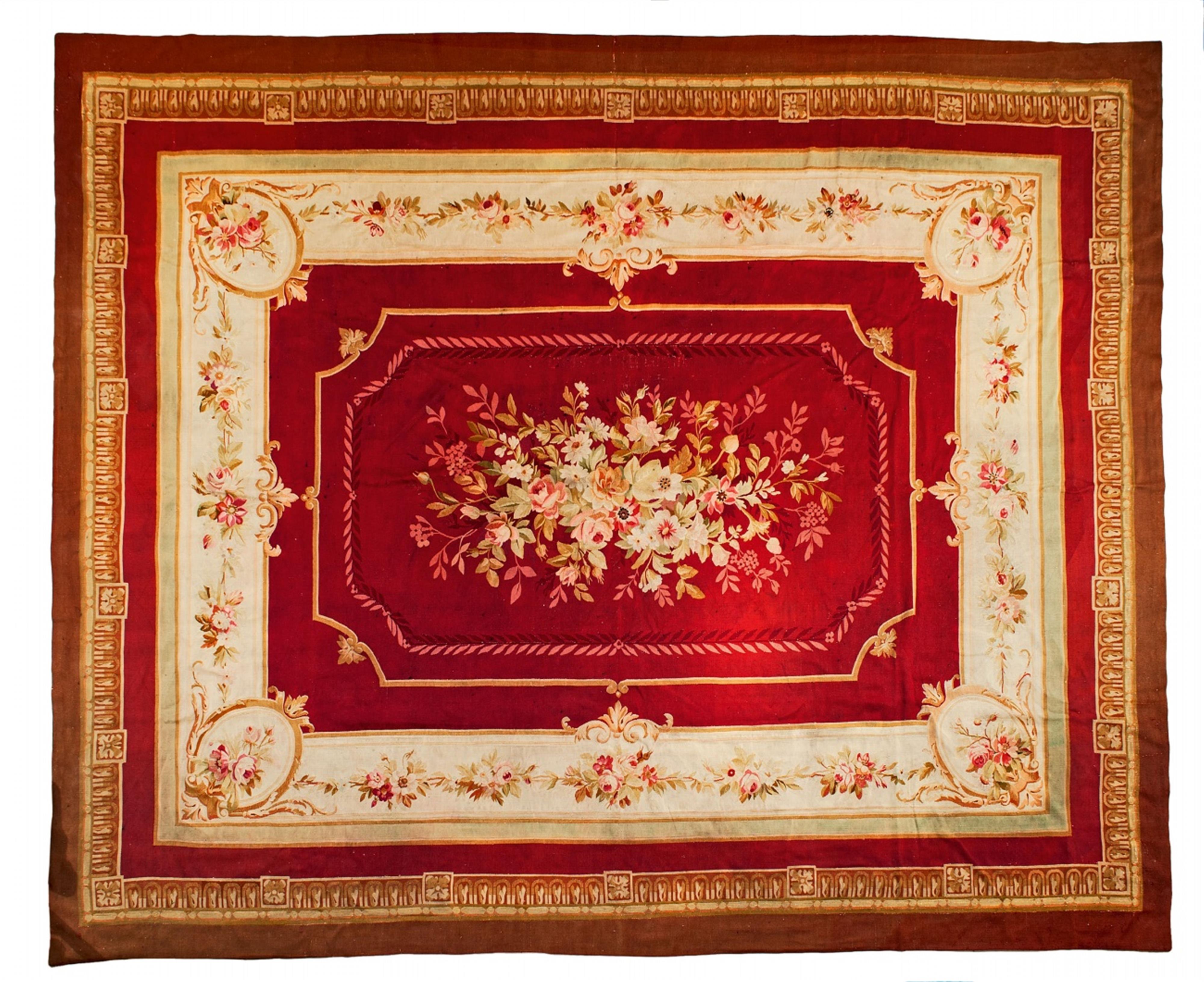 A red-ground Aubusson - image-1
