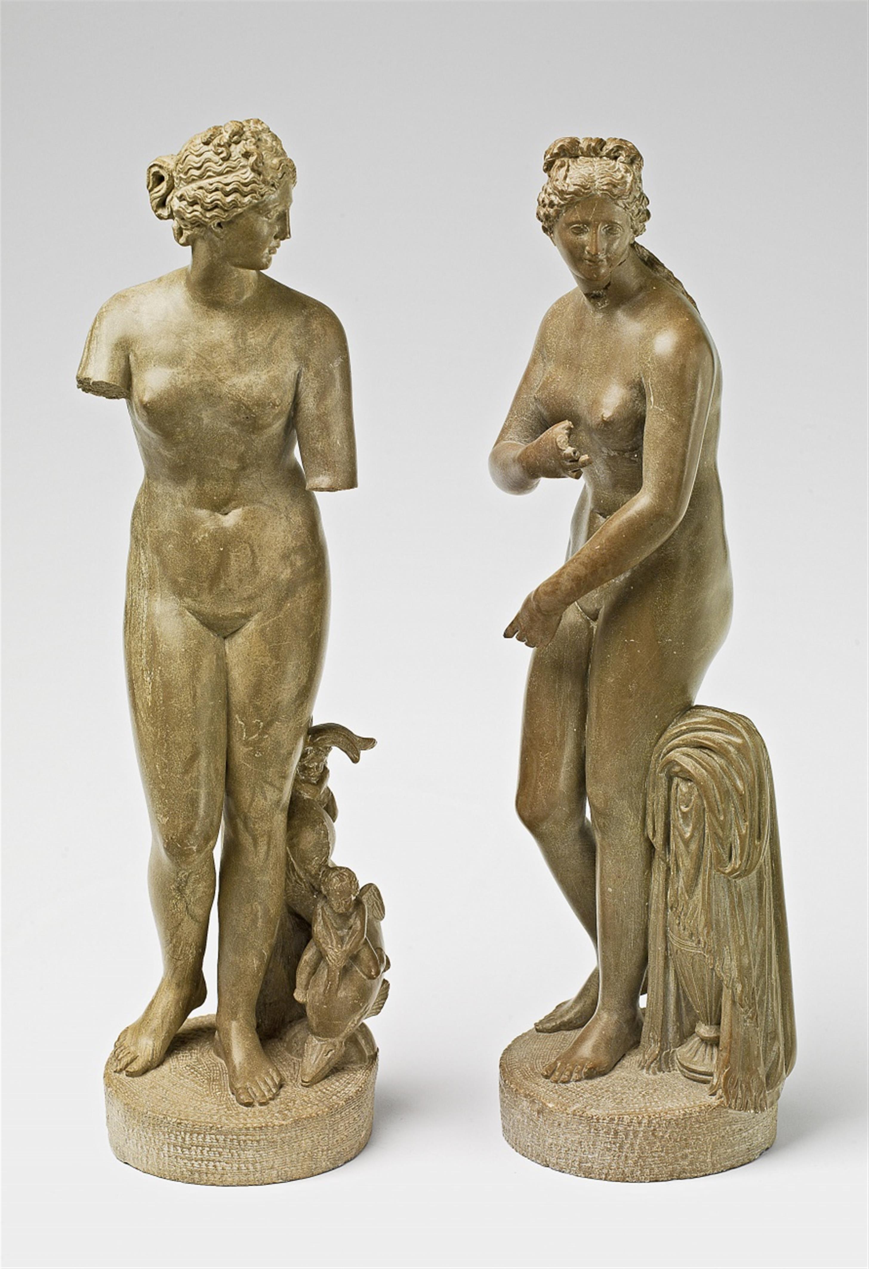 Two Italian carved lavastone figures of Venus - image-1