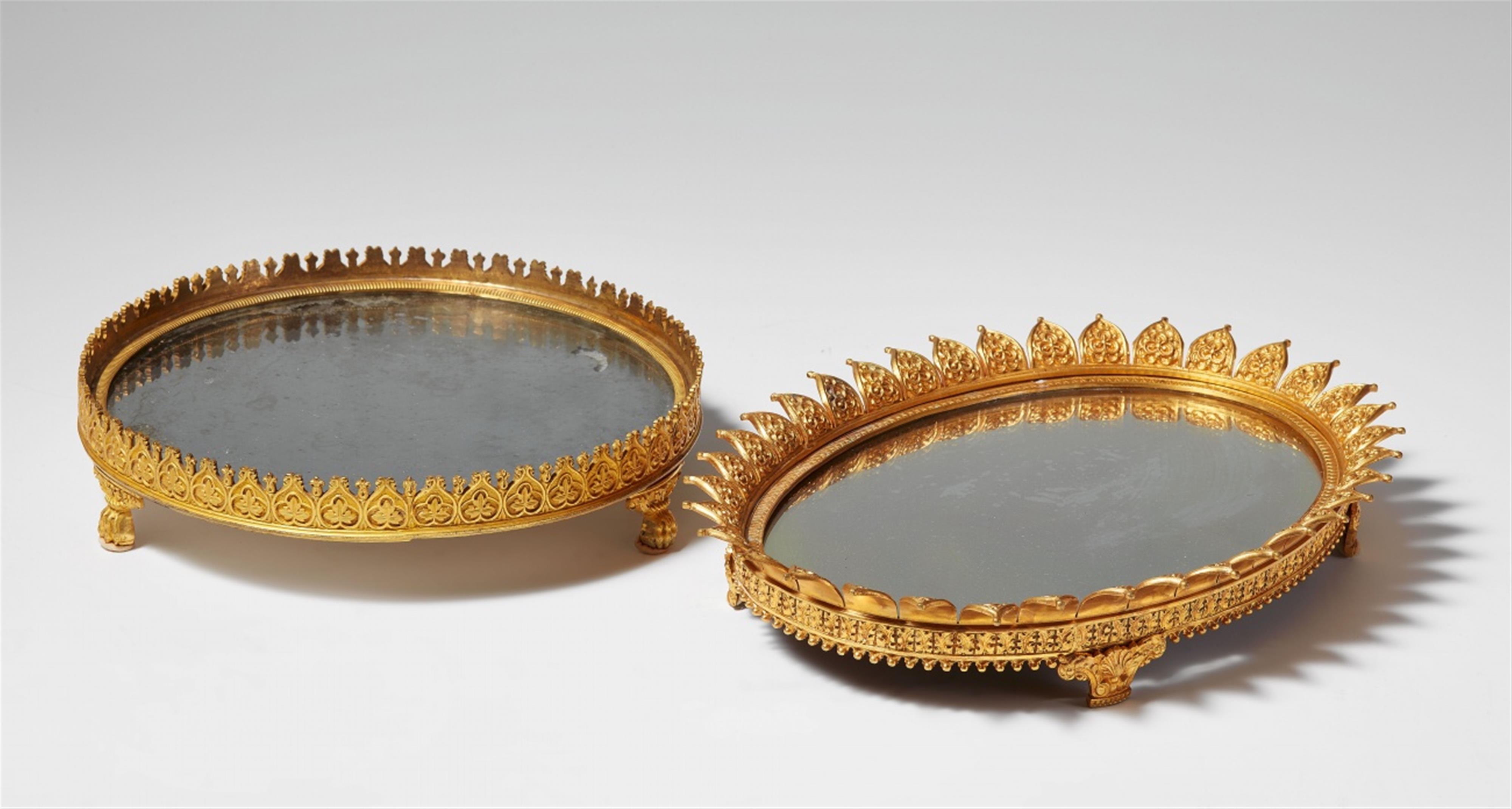 Two French Charles X ormolu mirror table centrepieces - image-1