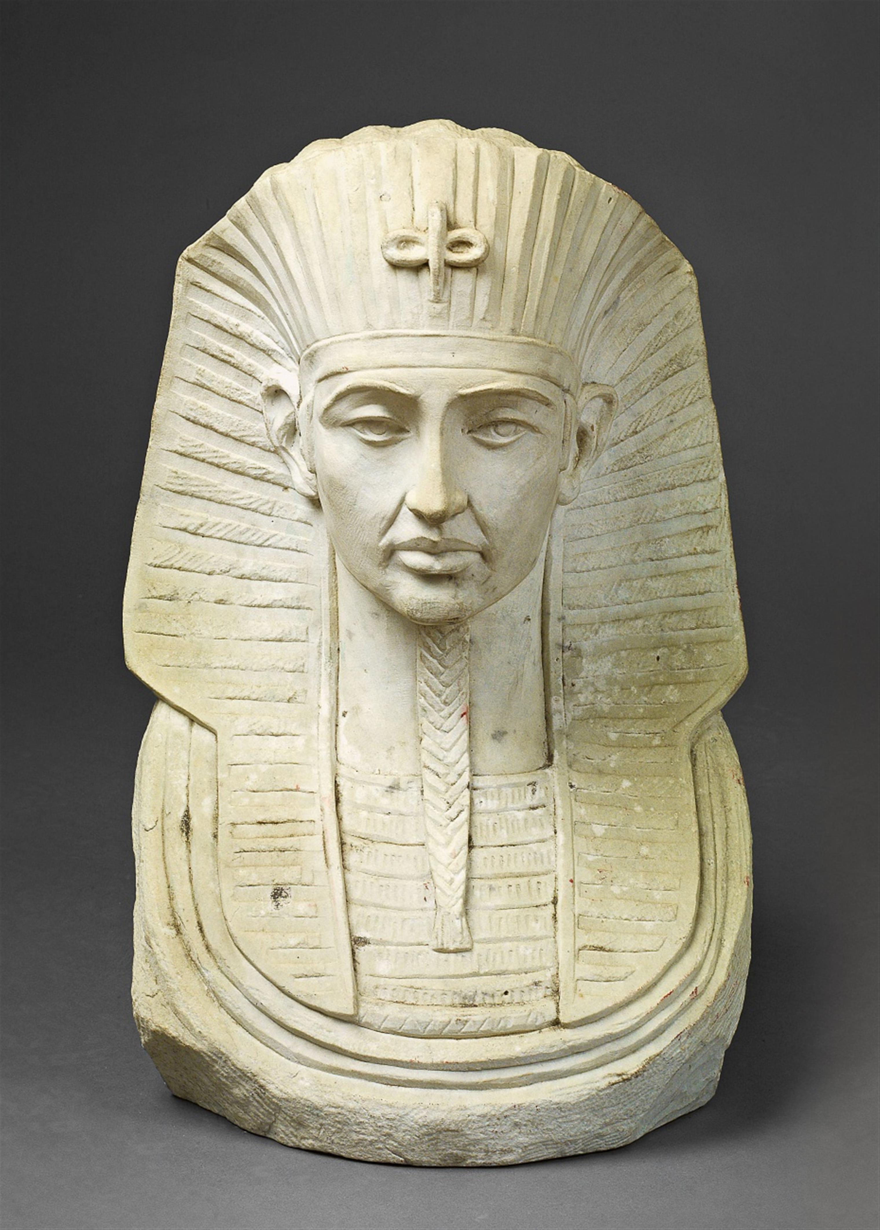 A Carrara marble bust of a pharoah - image-1