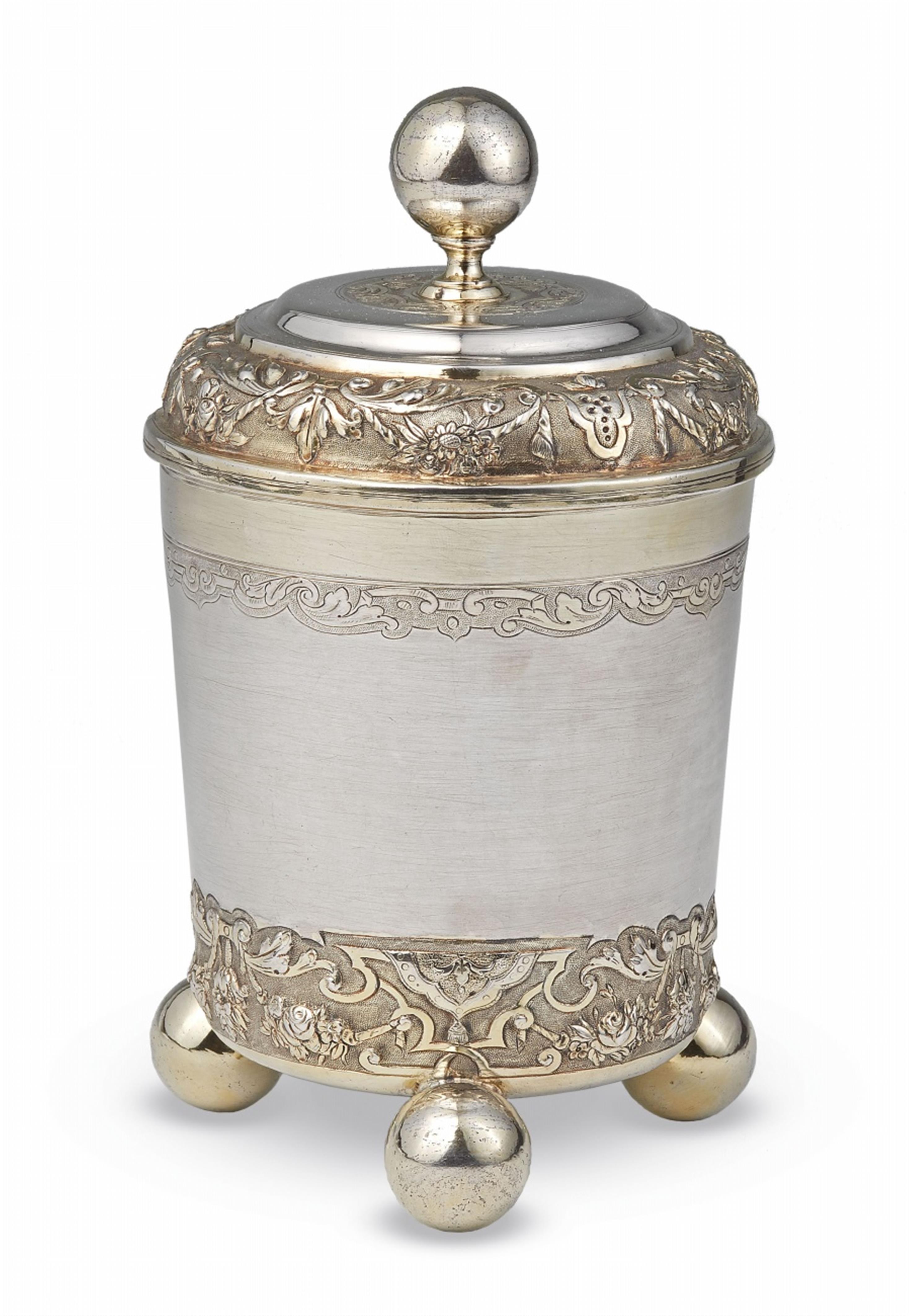 A large Régence Augsburg parcel gilt silver beaker - image-1