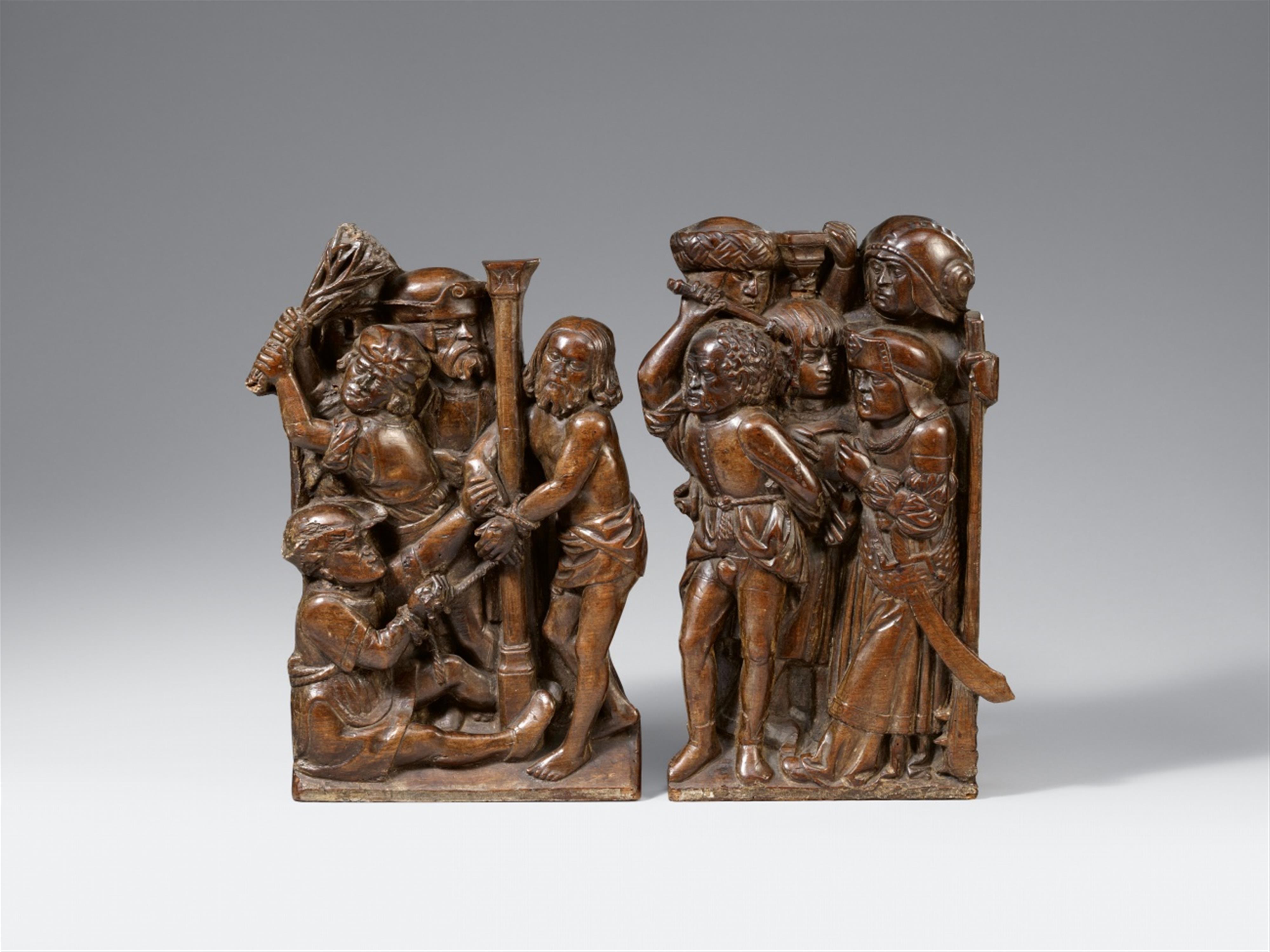 Probably Burgundy, early 16th century - A carved wood relief with Christ at the Column, probably Burgundy, early 16th century - image-1