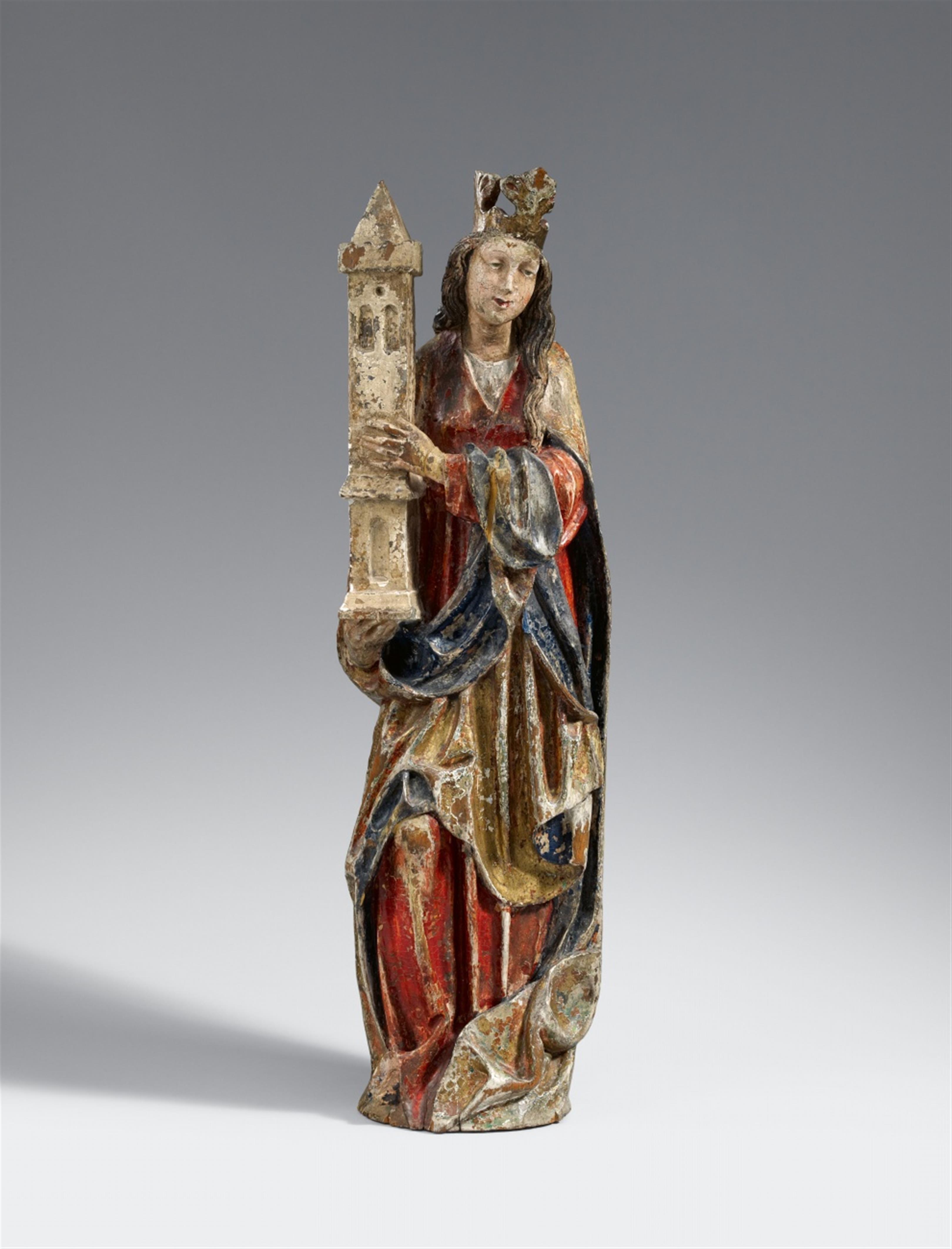 Paul of Levoca, studio of - A carved wooden figure of St. Barbara from the studio of Paul of Levoca - image-1