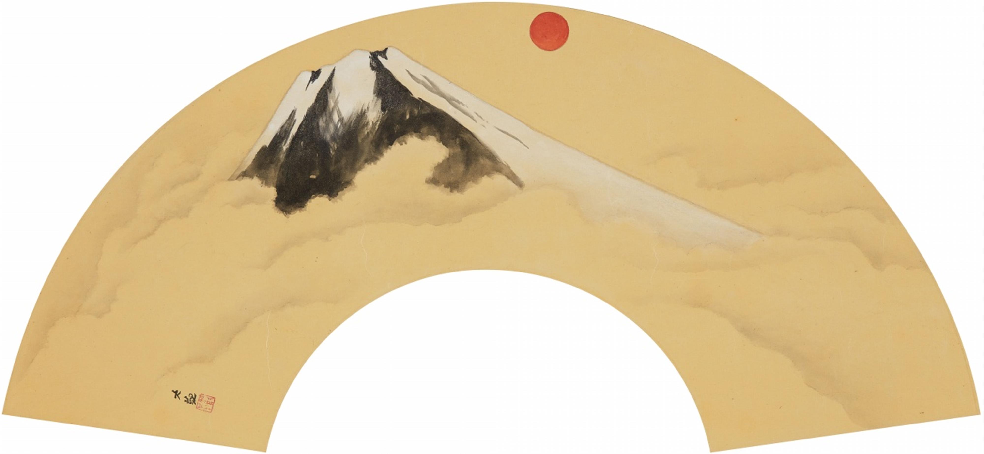 A fan painting mounted as a hanging scroll, by Yokoyama Taikan (1868-1958) - image-1