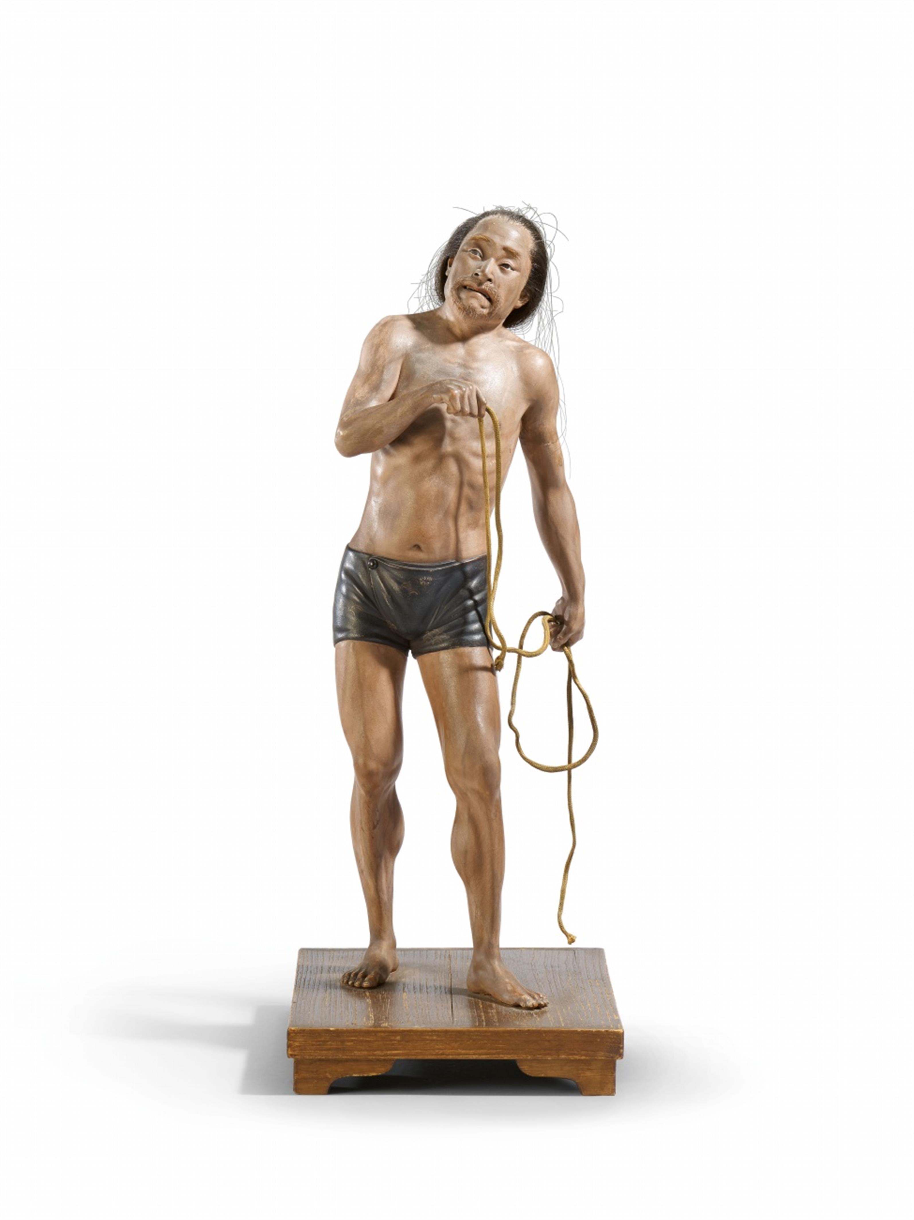 A polychromed wood figure of a fisherman. Second half 19th century - image-1