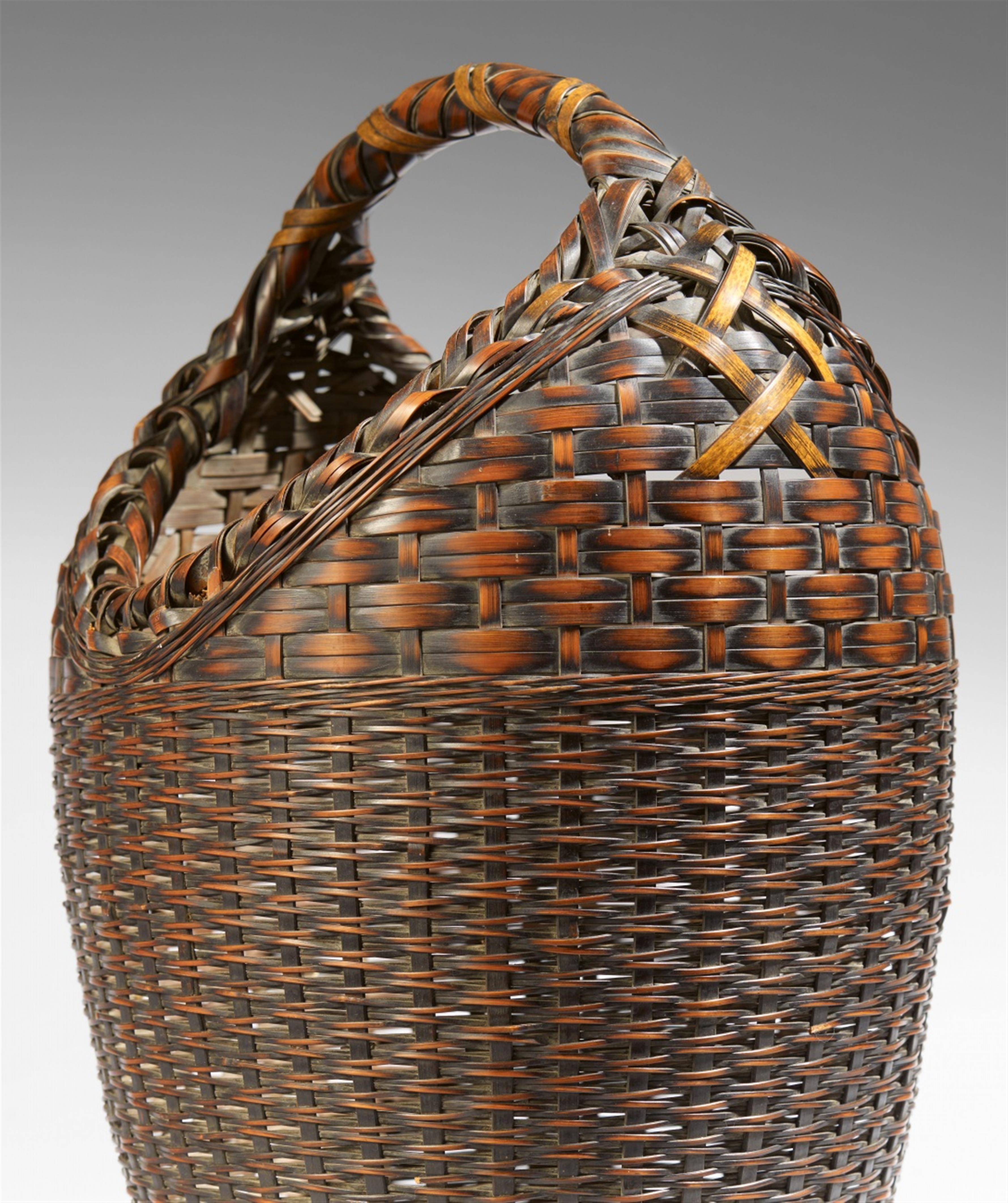 Three bamboo ikebana baskets. 20th century - image-2