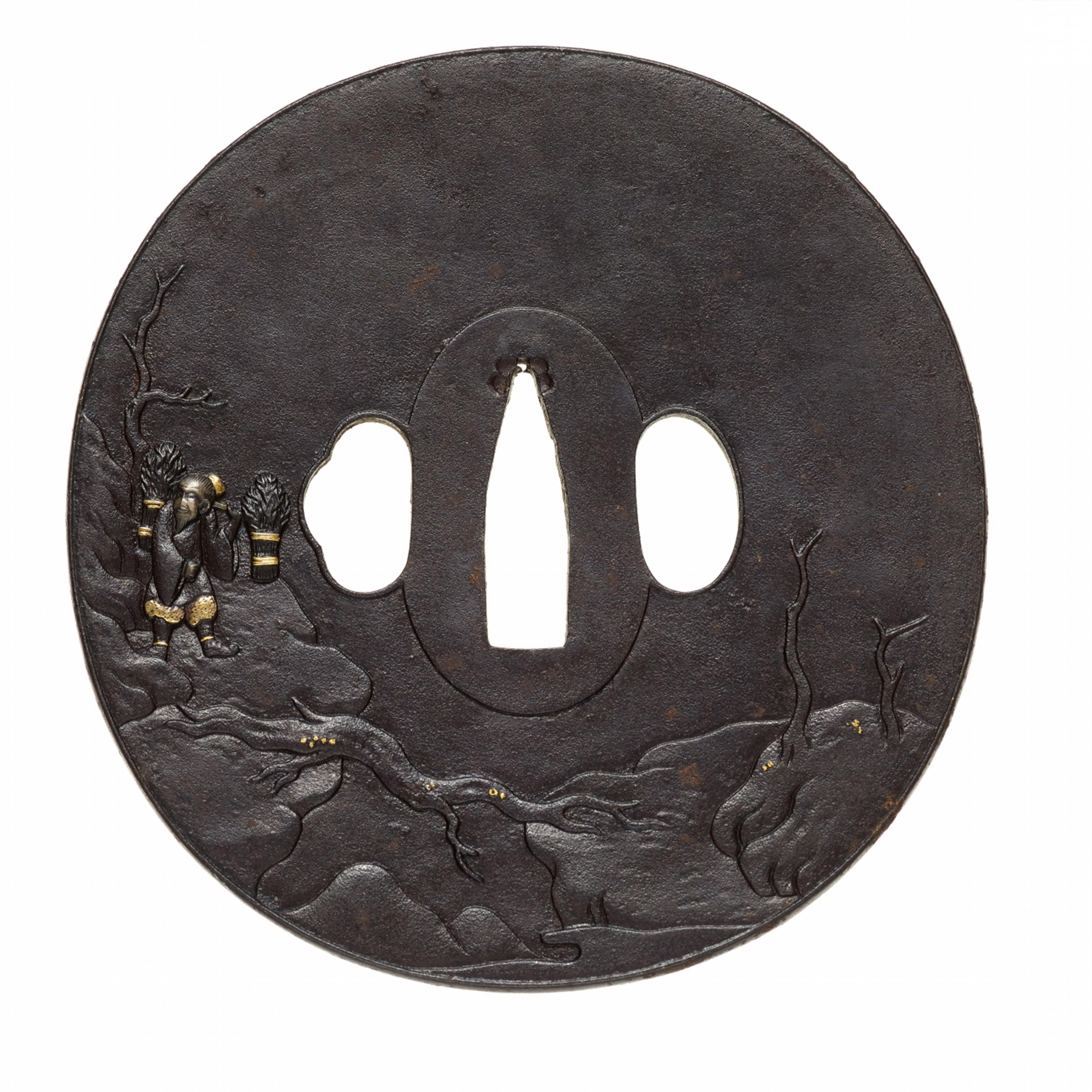 Sehr großes tsuba. Eisen. 18./19. Jh. - image-2