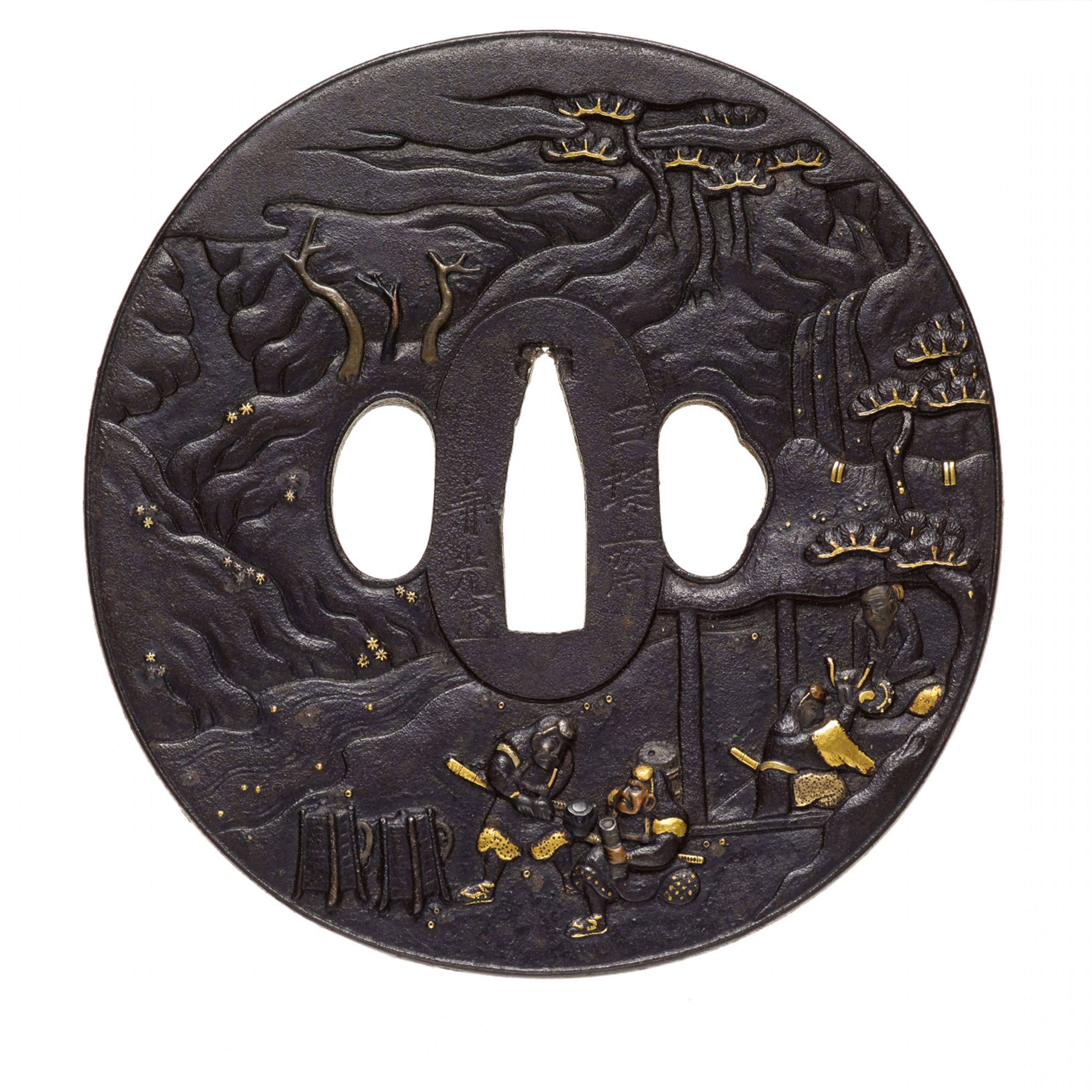 Sehr großes tsuba. Eisen. 18./19. Jh. - image-1