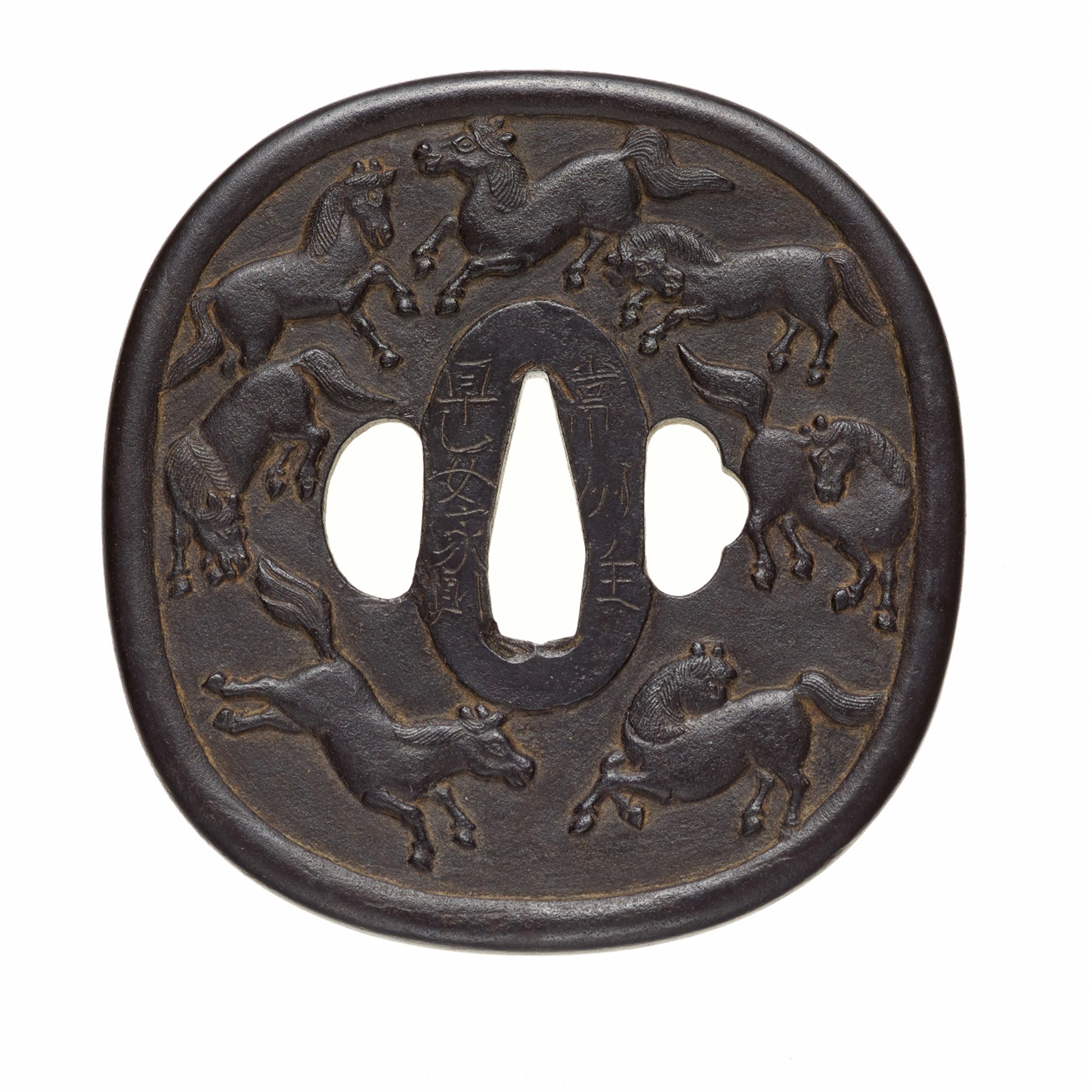 A large iron tsuba. 18th/19th century - image-1