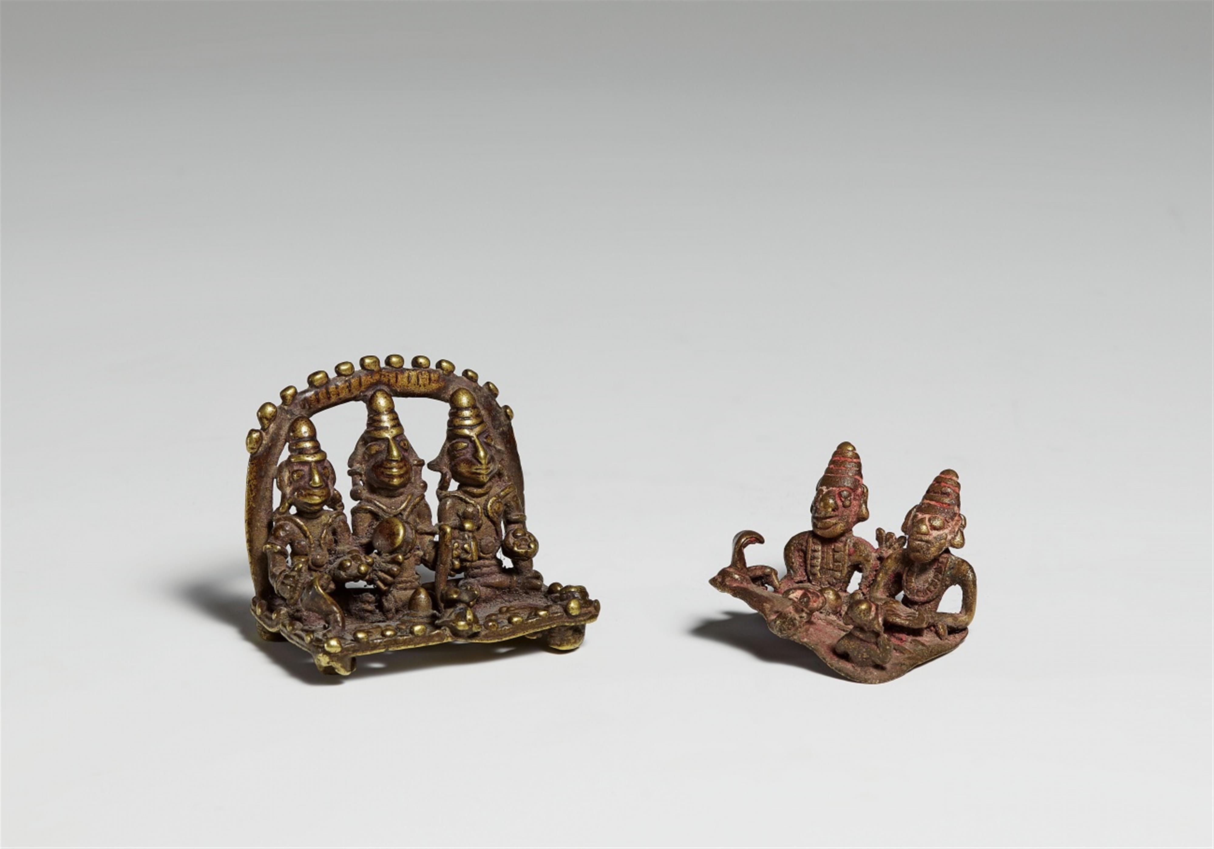 Two possibly Maharashtra brass folk shrines. 19th century - image-1