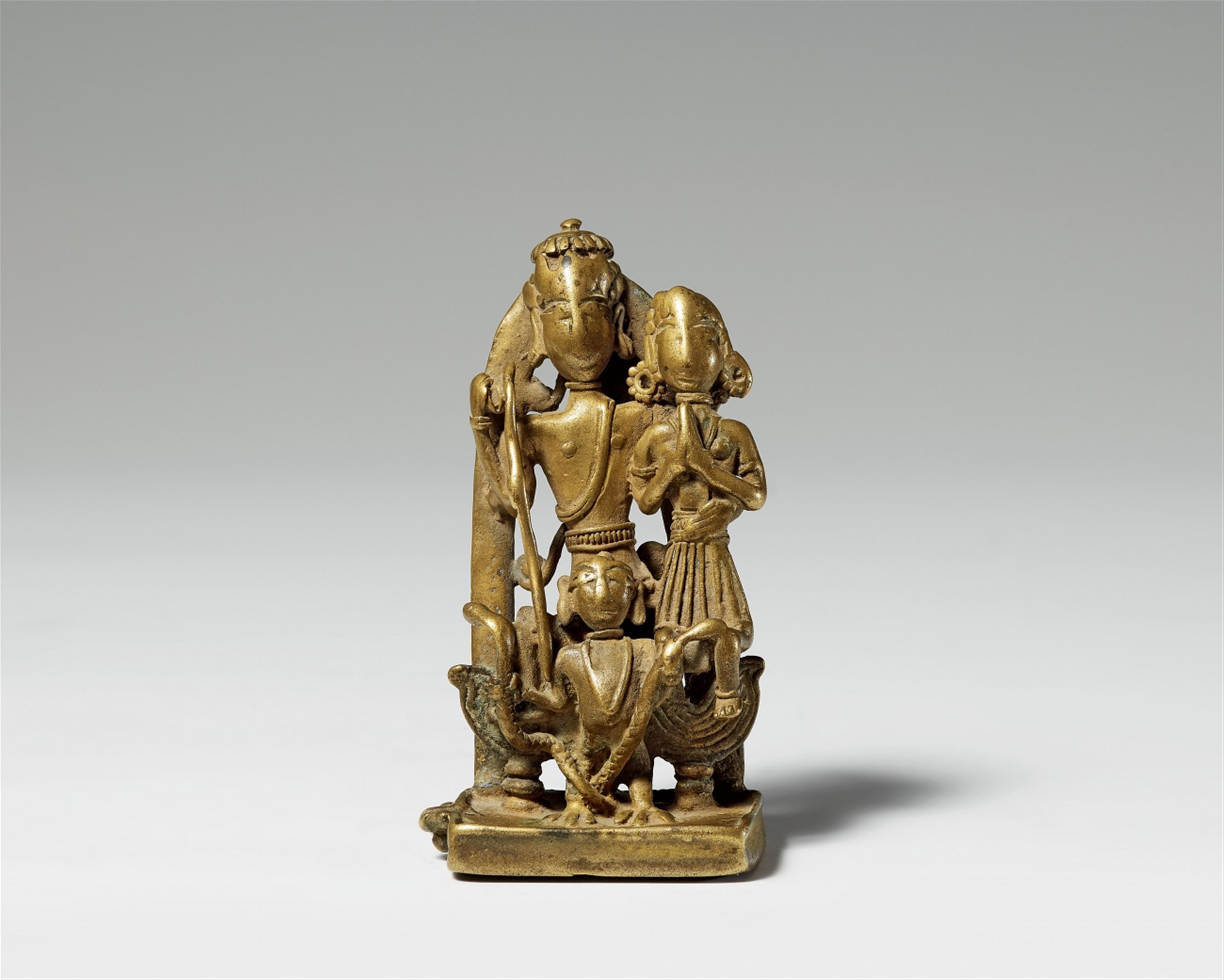 A Northeast Indian brass figure of Lakshmi-Narayan. 19th century - image-1