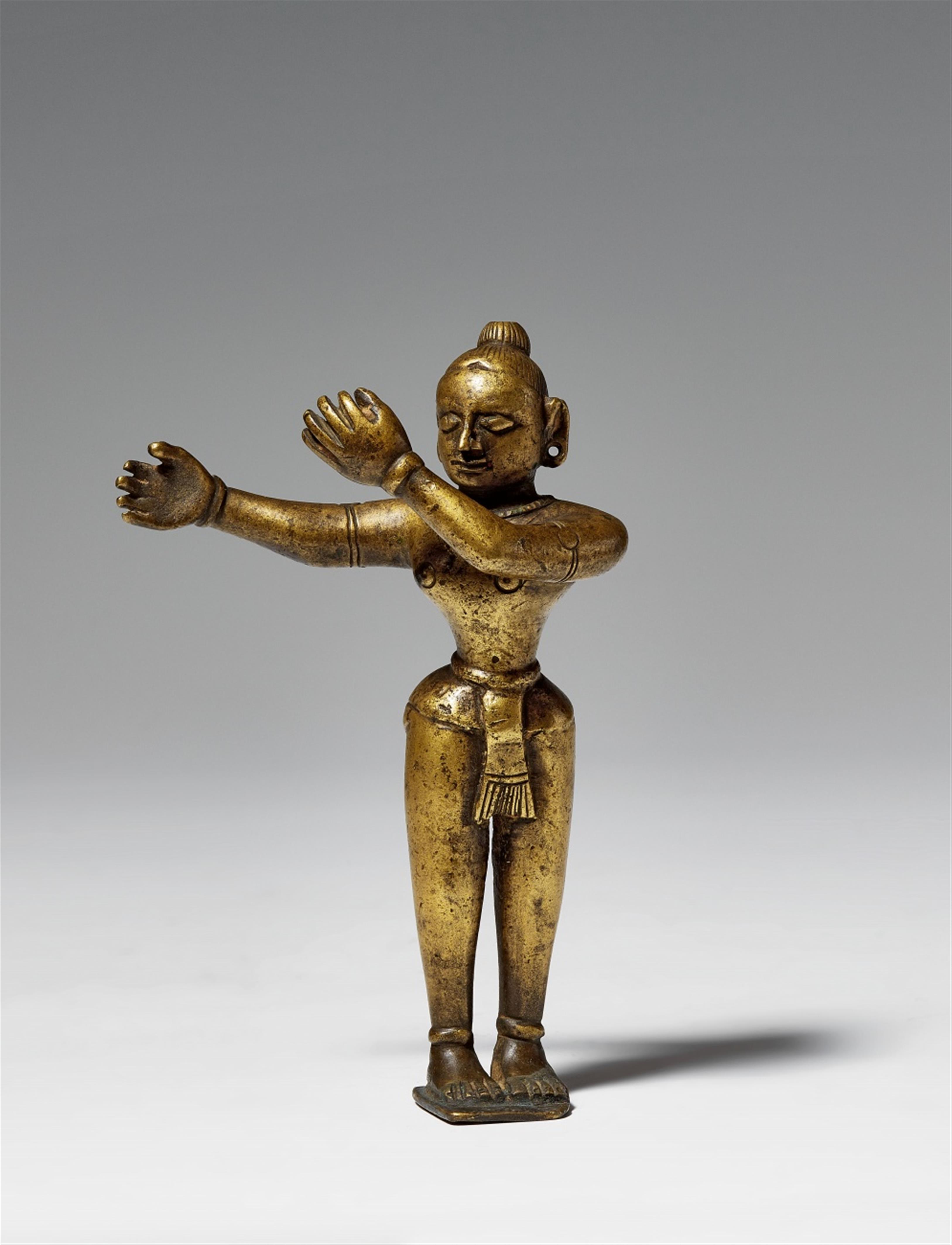 Figur. Gelbguss. Ostindien, Orissa/Bengalen. 19. Jh. - image-1