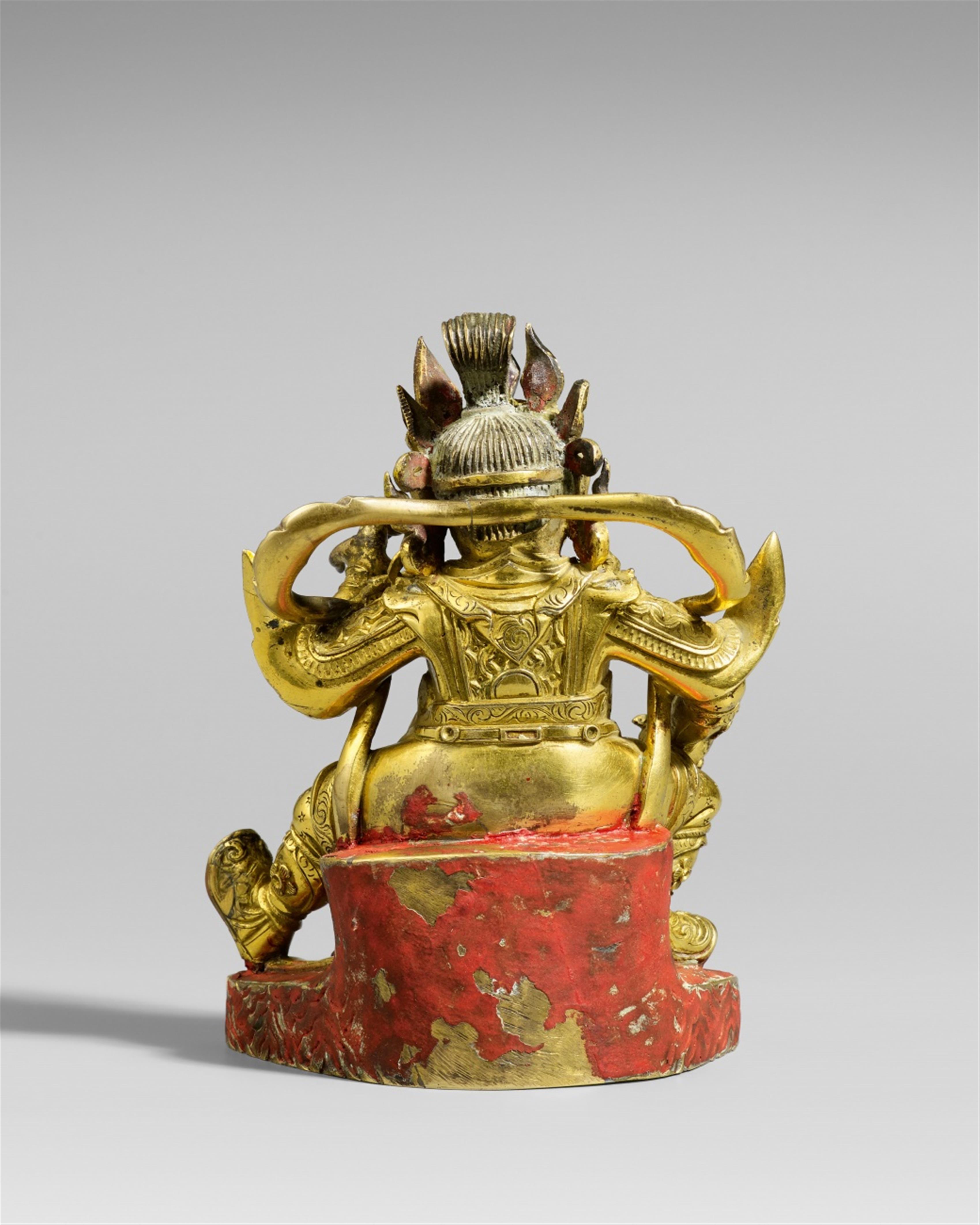 Virudhaka. Feuervergoldete Bronze. Sinotibetisch. 18. Jh. - image-2