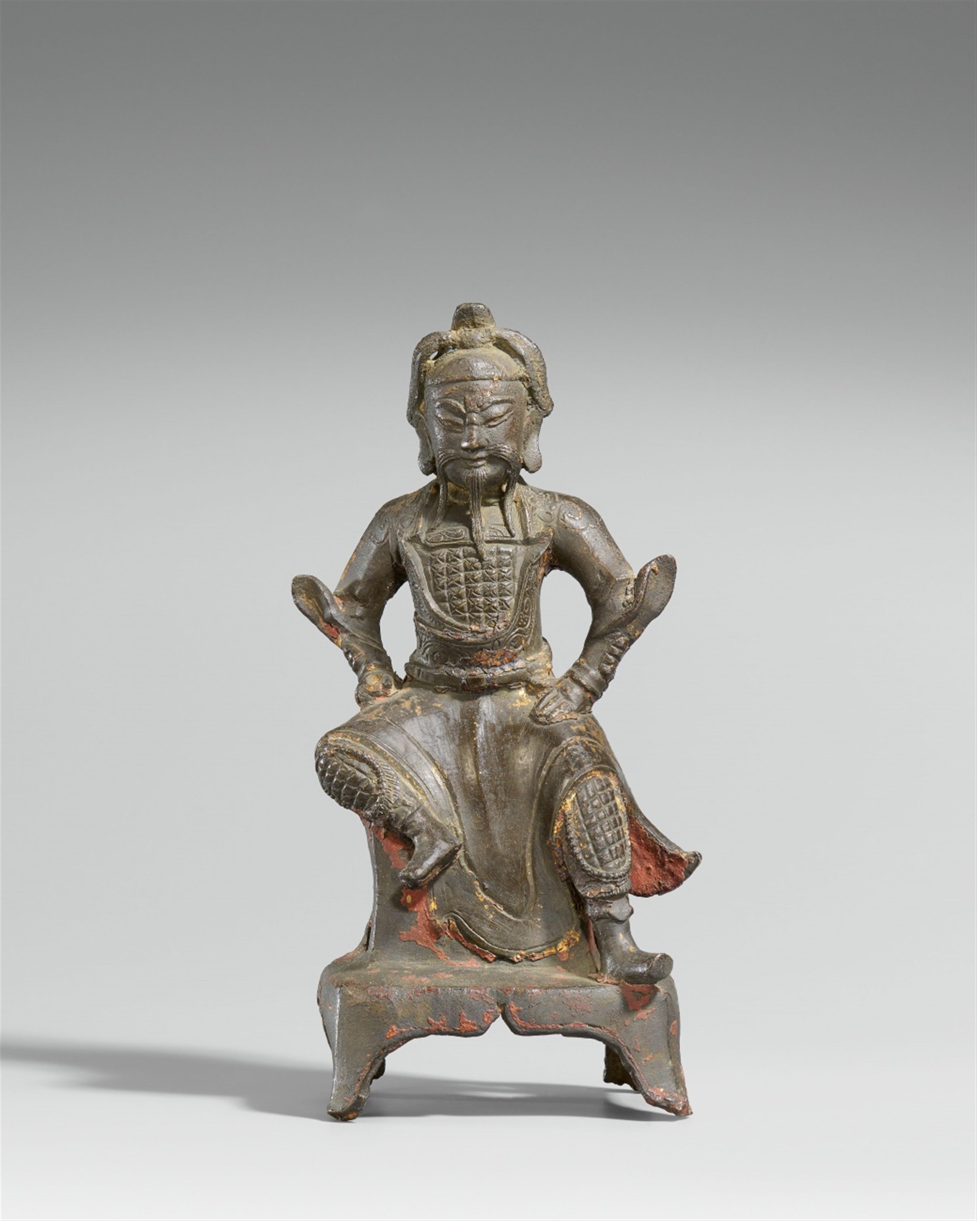 Figur des Guandi. Bronze. Ming-Zeit - image-1