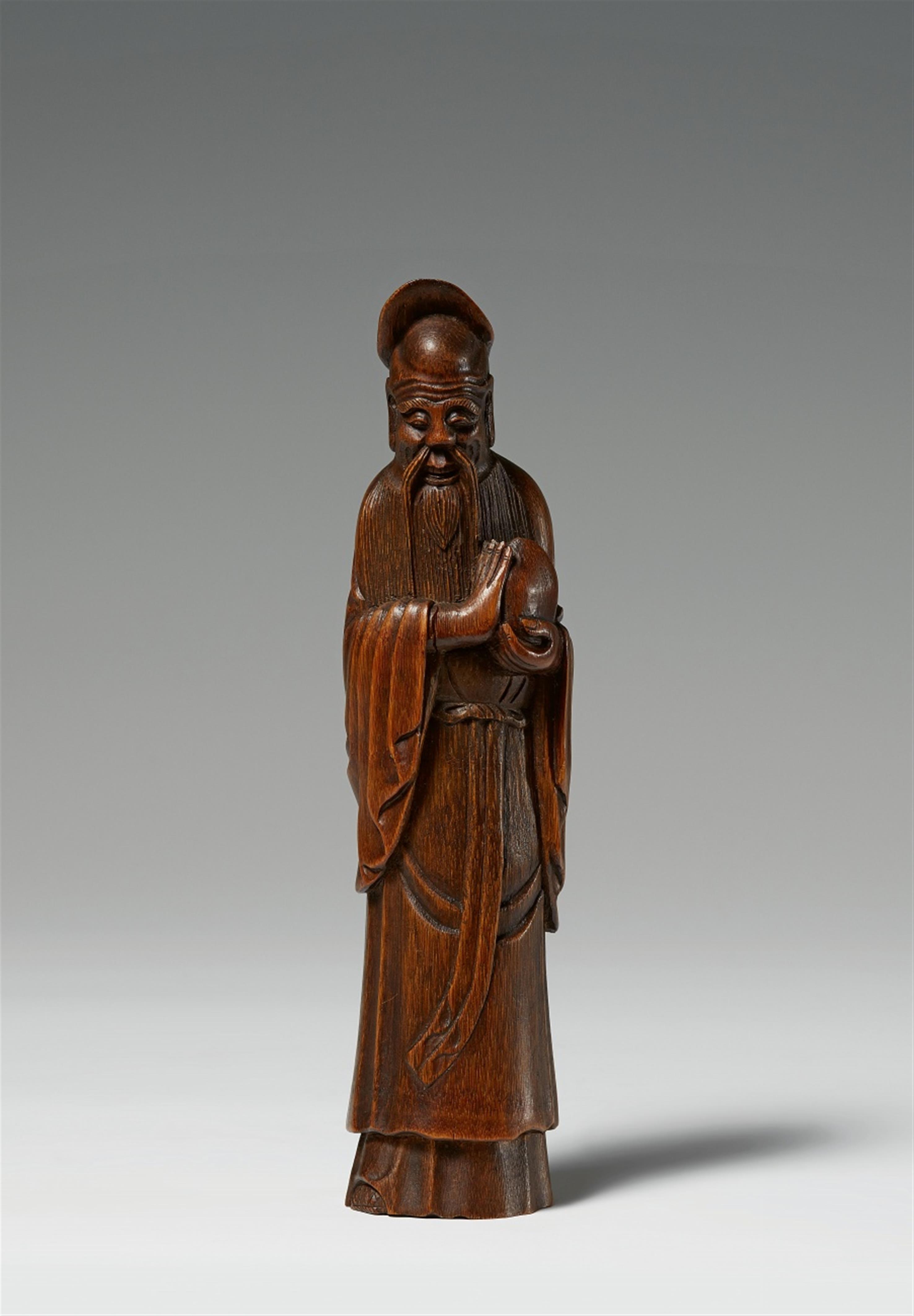 A bamboo figure of Dong Fangshuo. 19th century - image-1