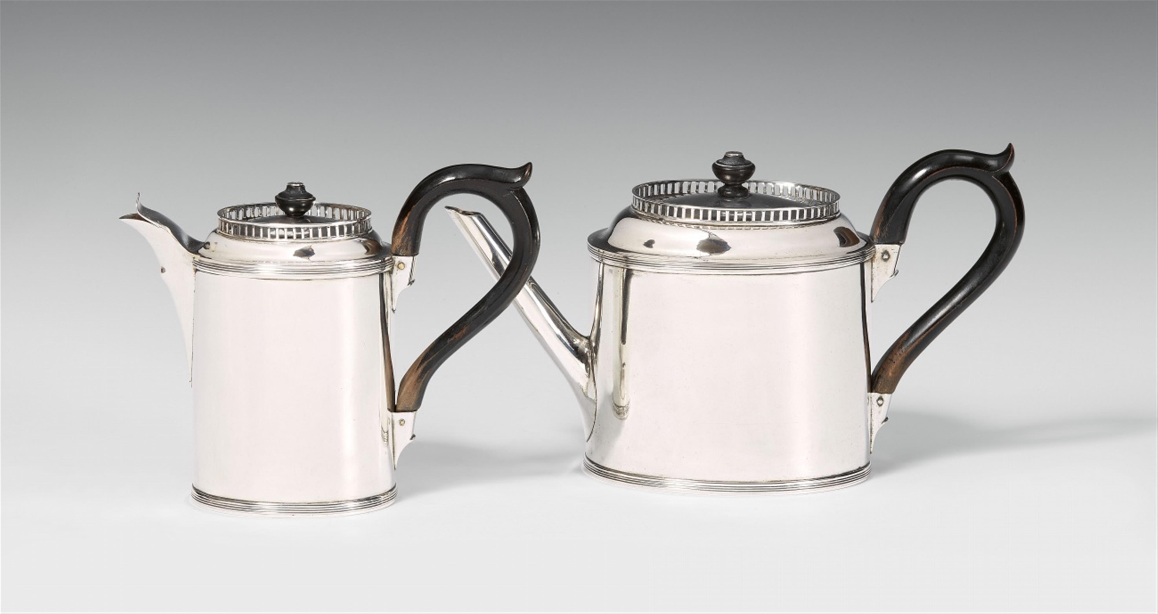 A Kassel silver teapot and hot milk jug - image-3