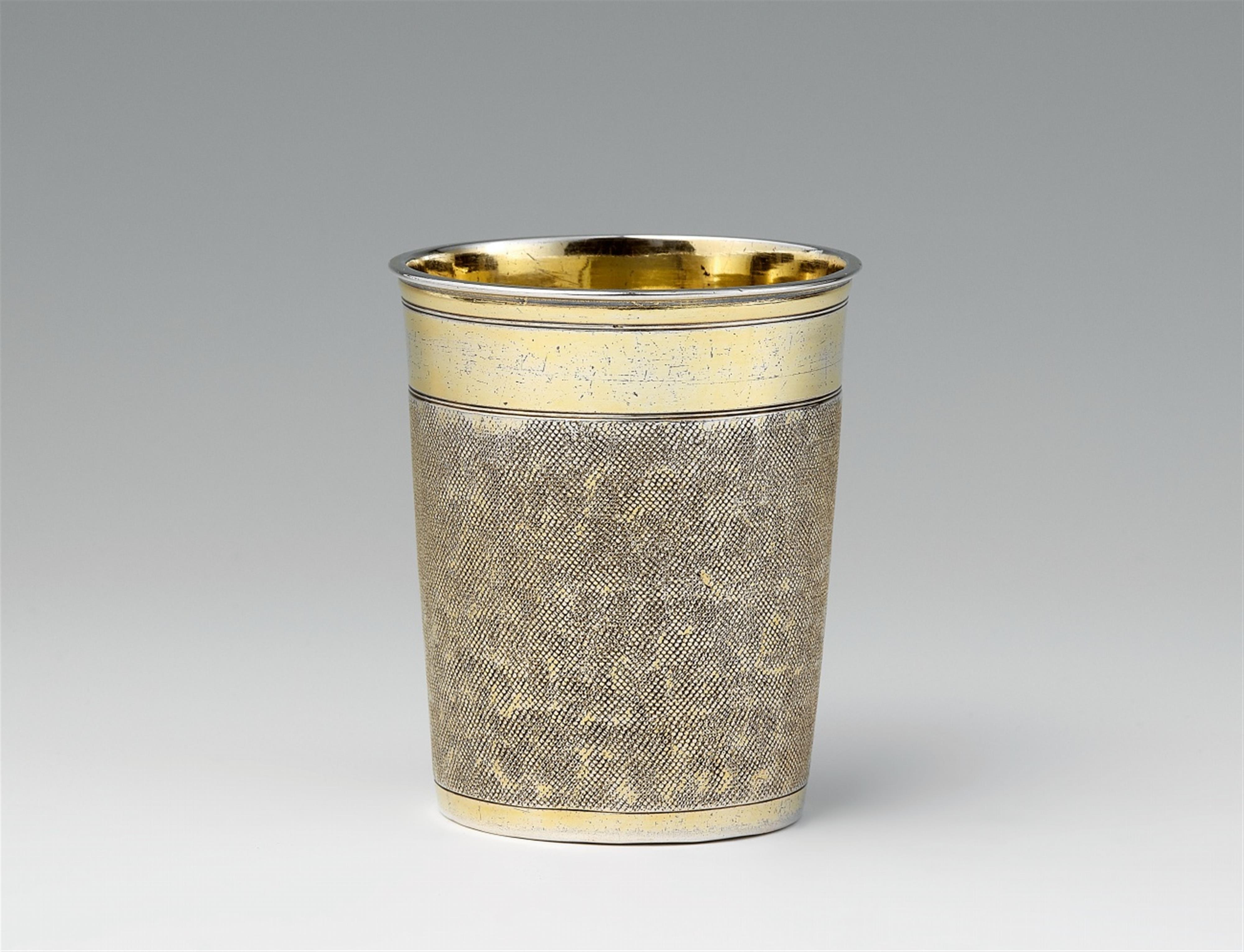 An Augsburg silver gilt snakeskin beaker - image-1