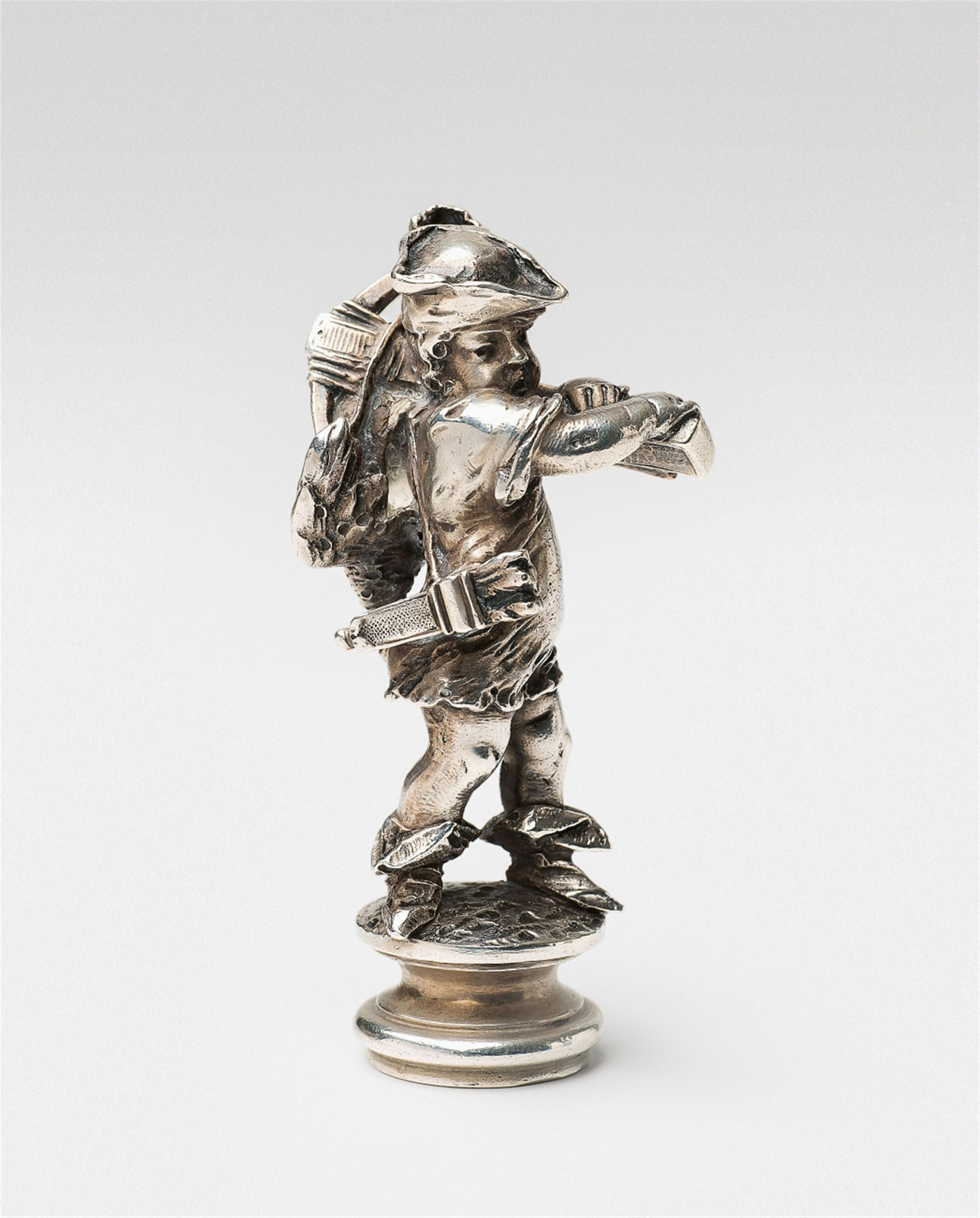 A Vienna silver seal with a putto as a hunter - image-1