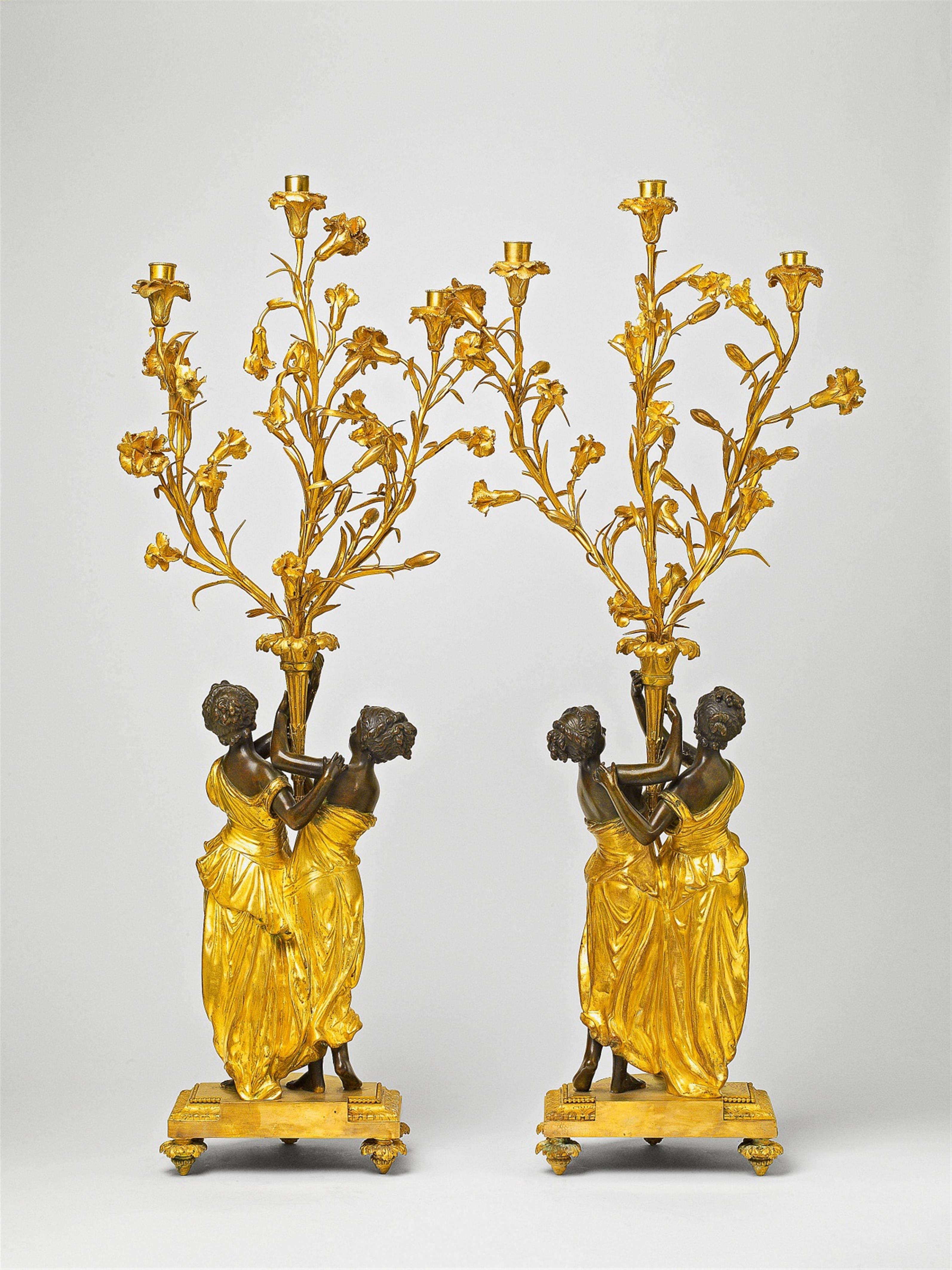 A pair of large French ormolu candelabra in the Louis XVI taste - image-2