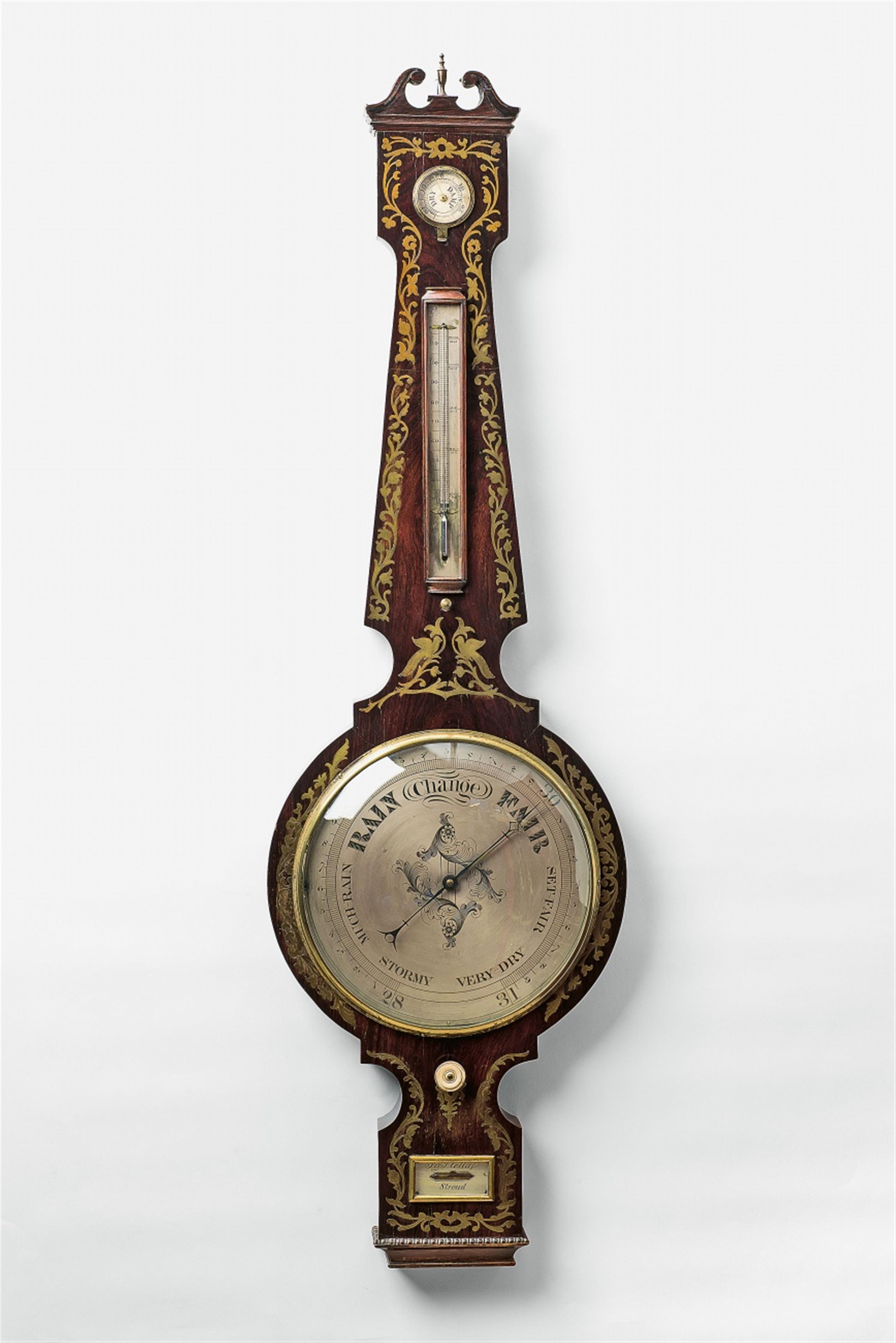 An English mahogany barometer - image-1