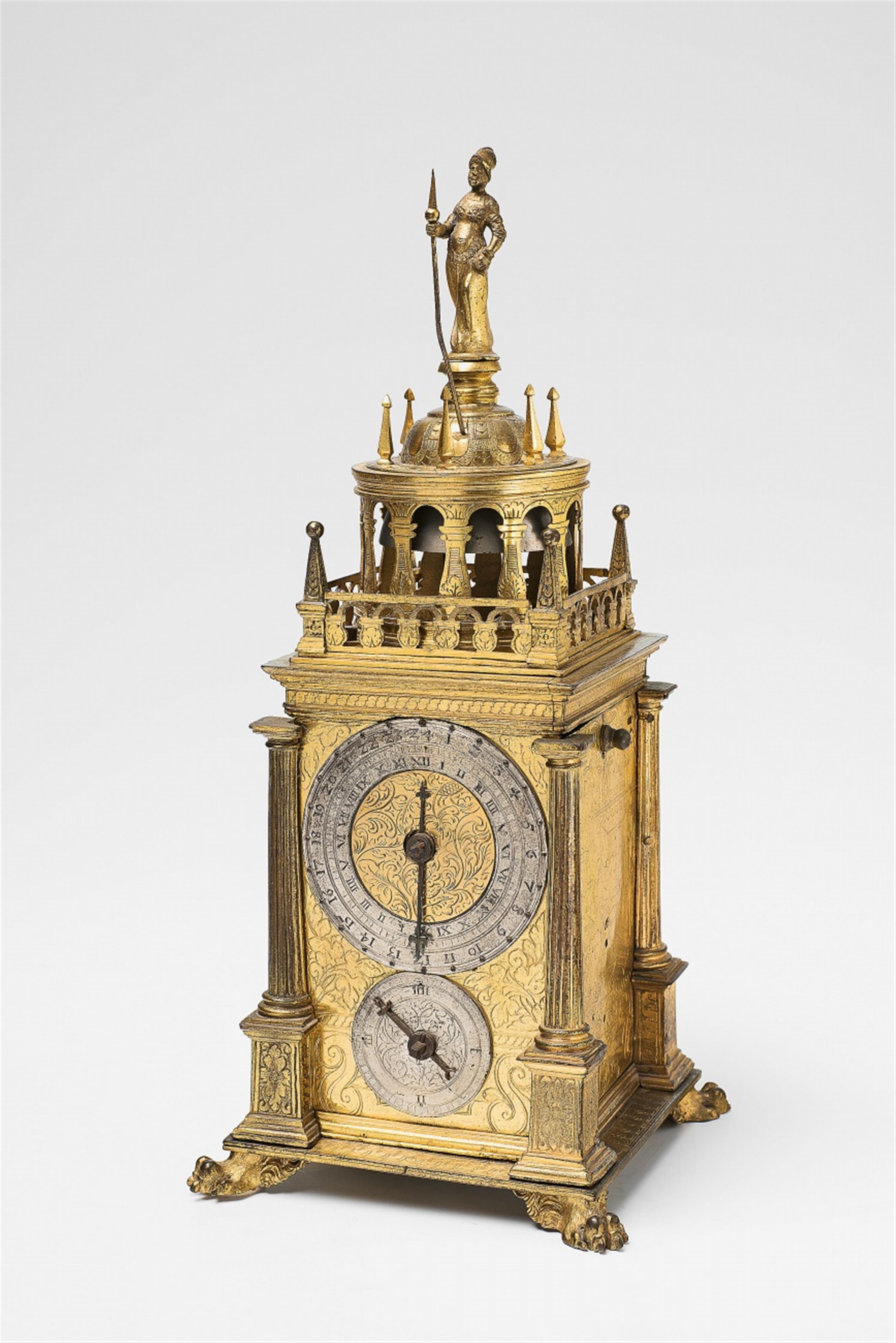 A table clock by Hans Gruber of Nuremberg - image-1