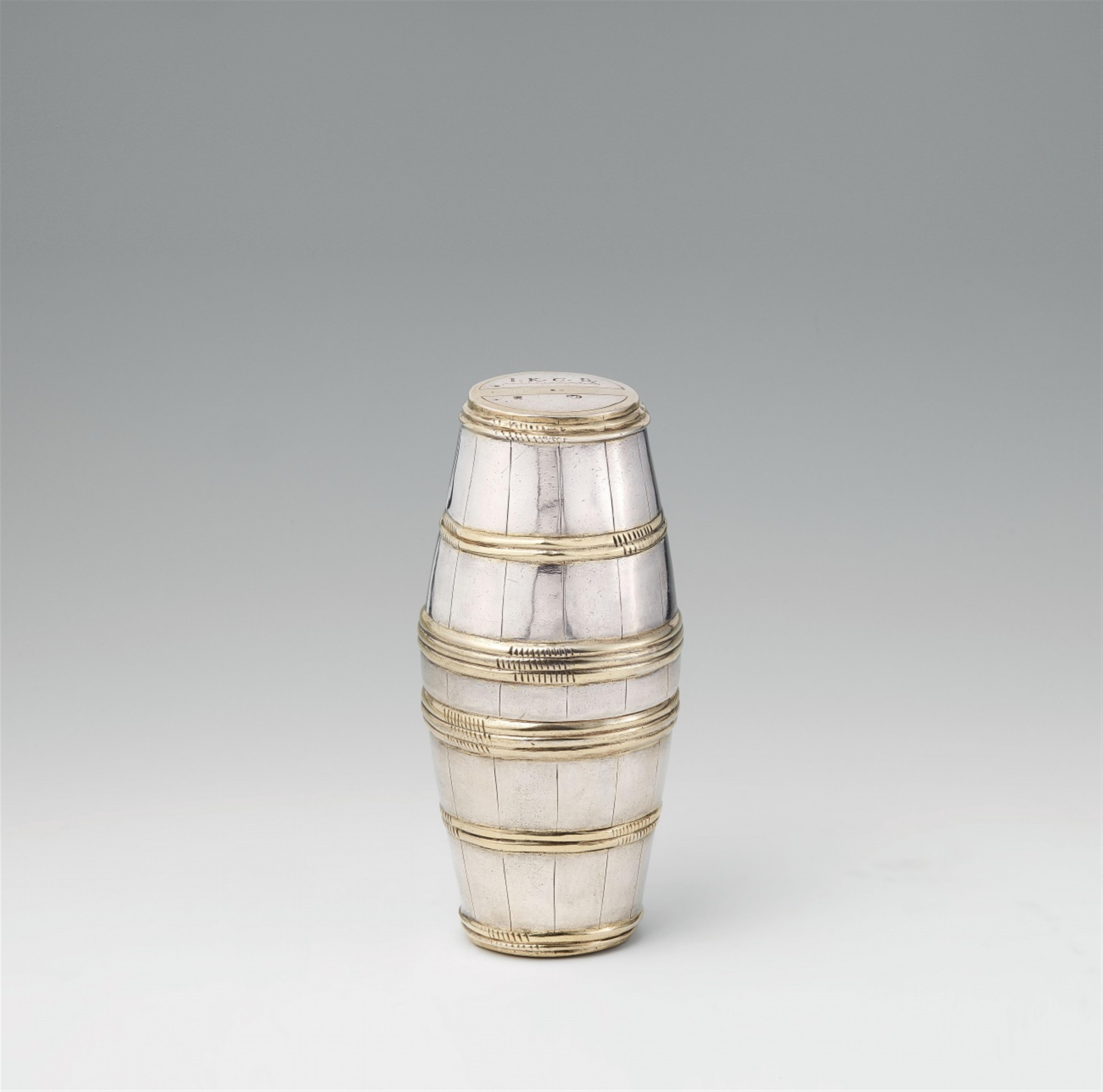 An Augsburg silver gilt barrel beaker - image-1