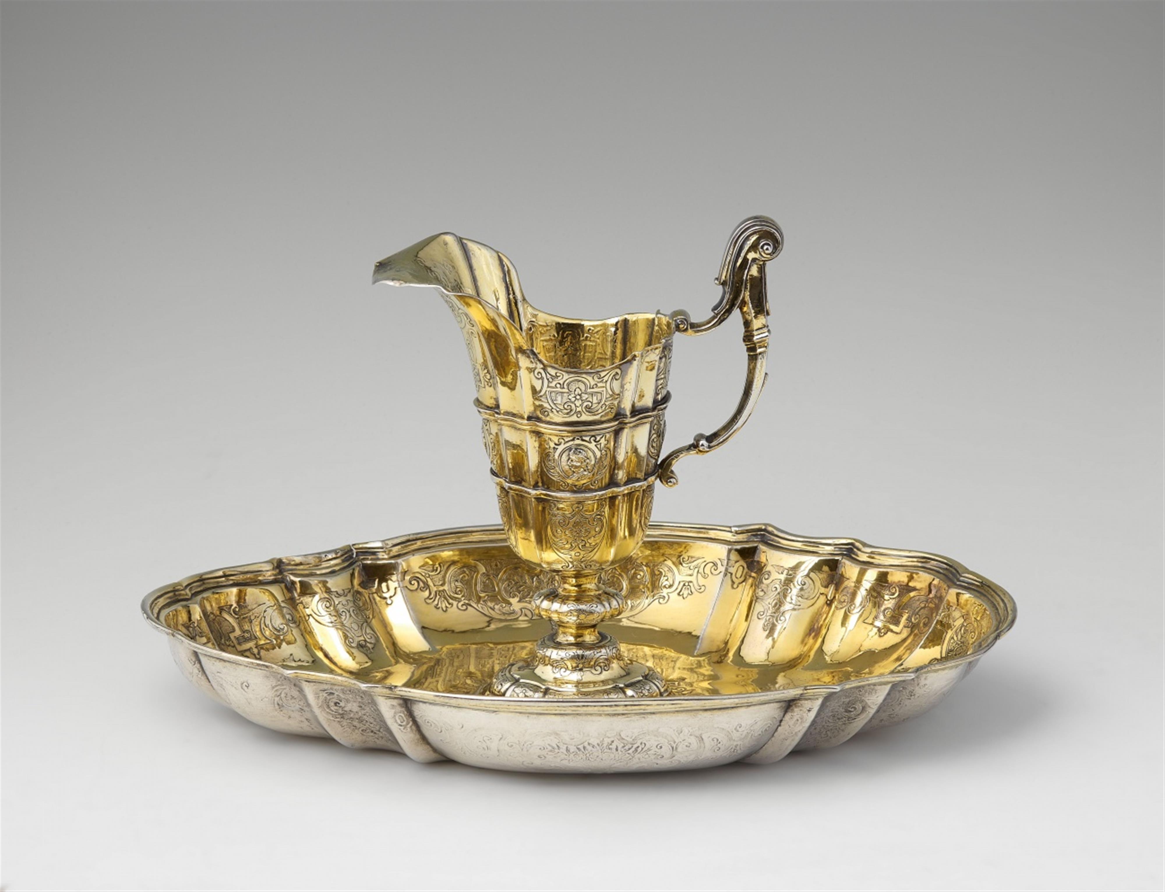 An Augsburg silver gilt lavabo garniture - image-1