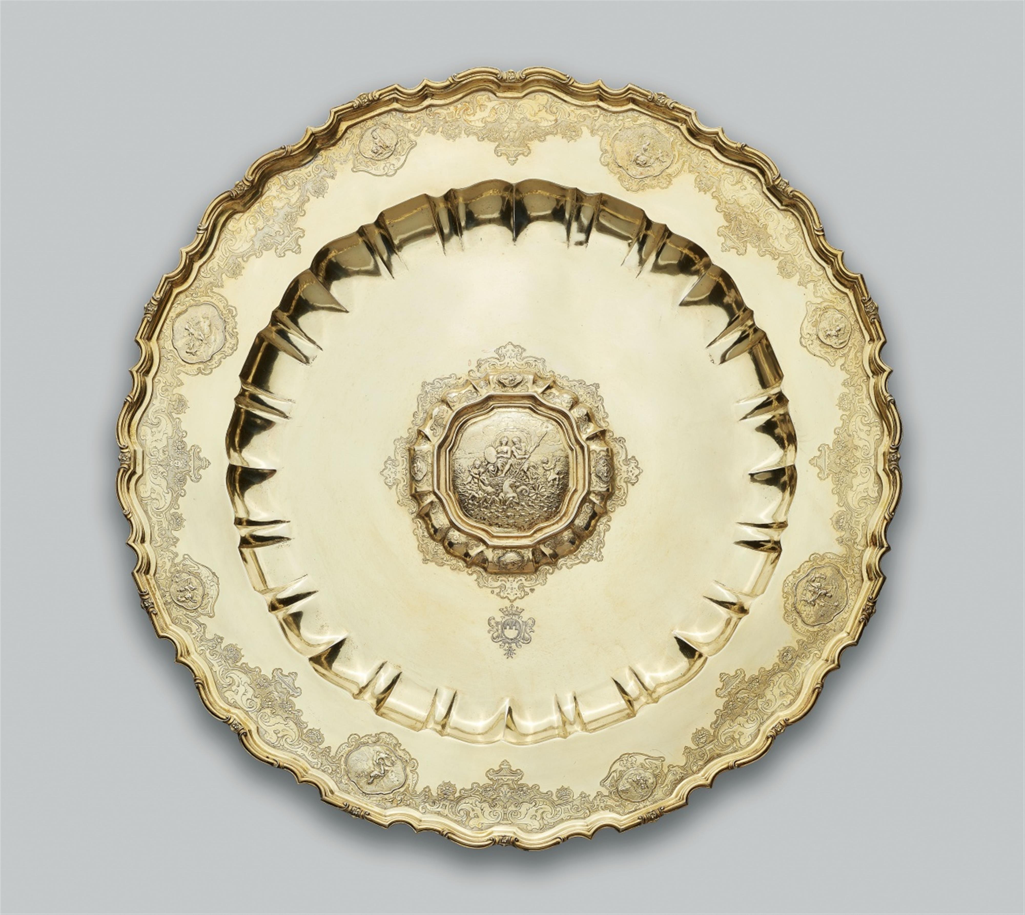 An Augsburg silver gilt rosewater bowl for the von Preysing counts - image-1