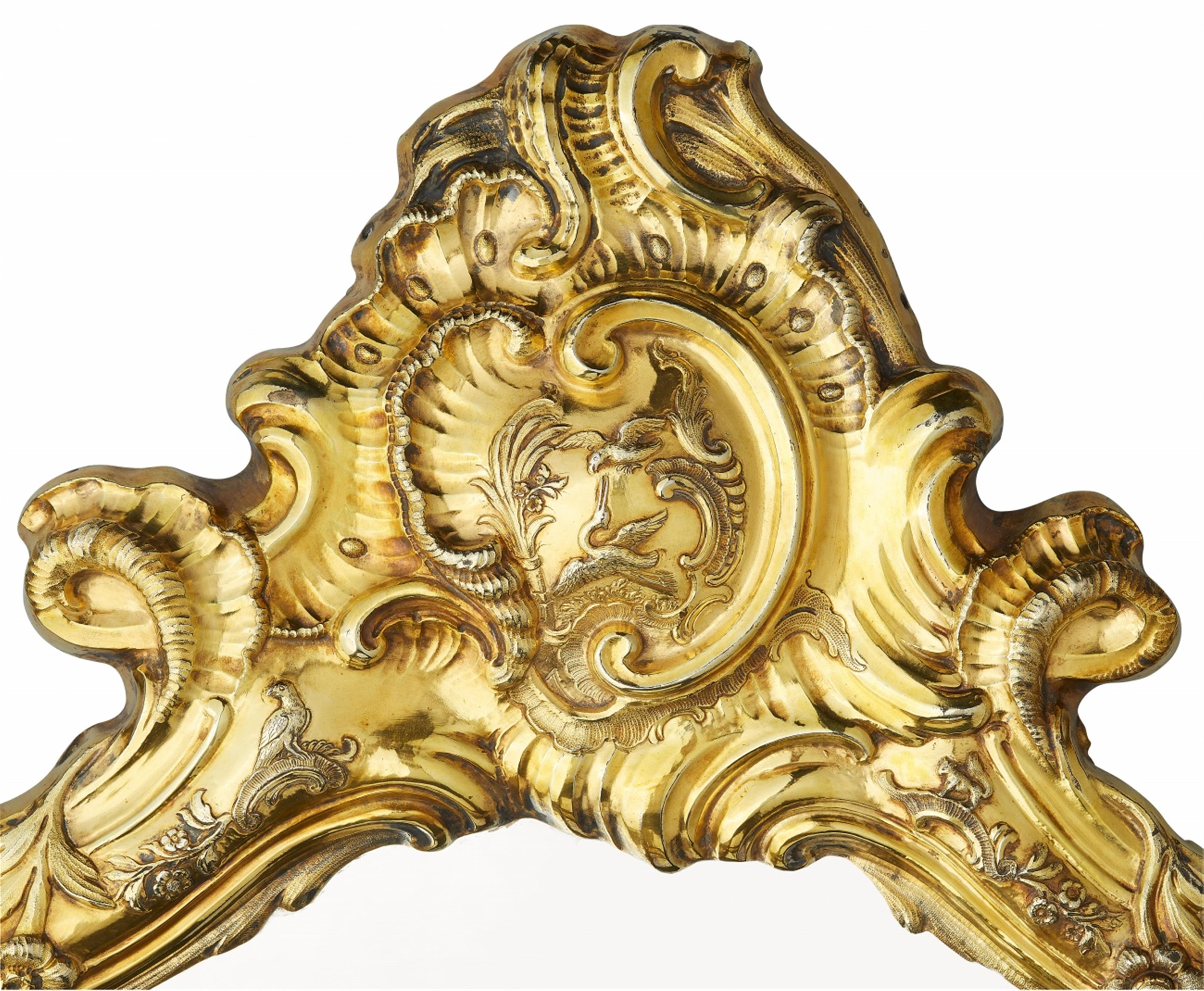 A large Augsburg silver gilt toilette mirror - image-3