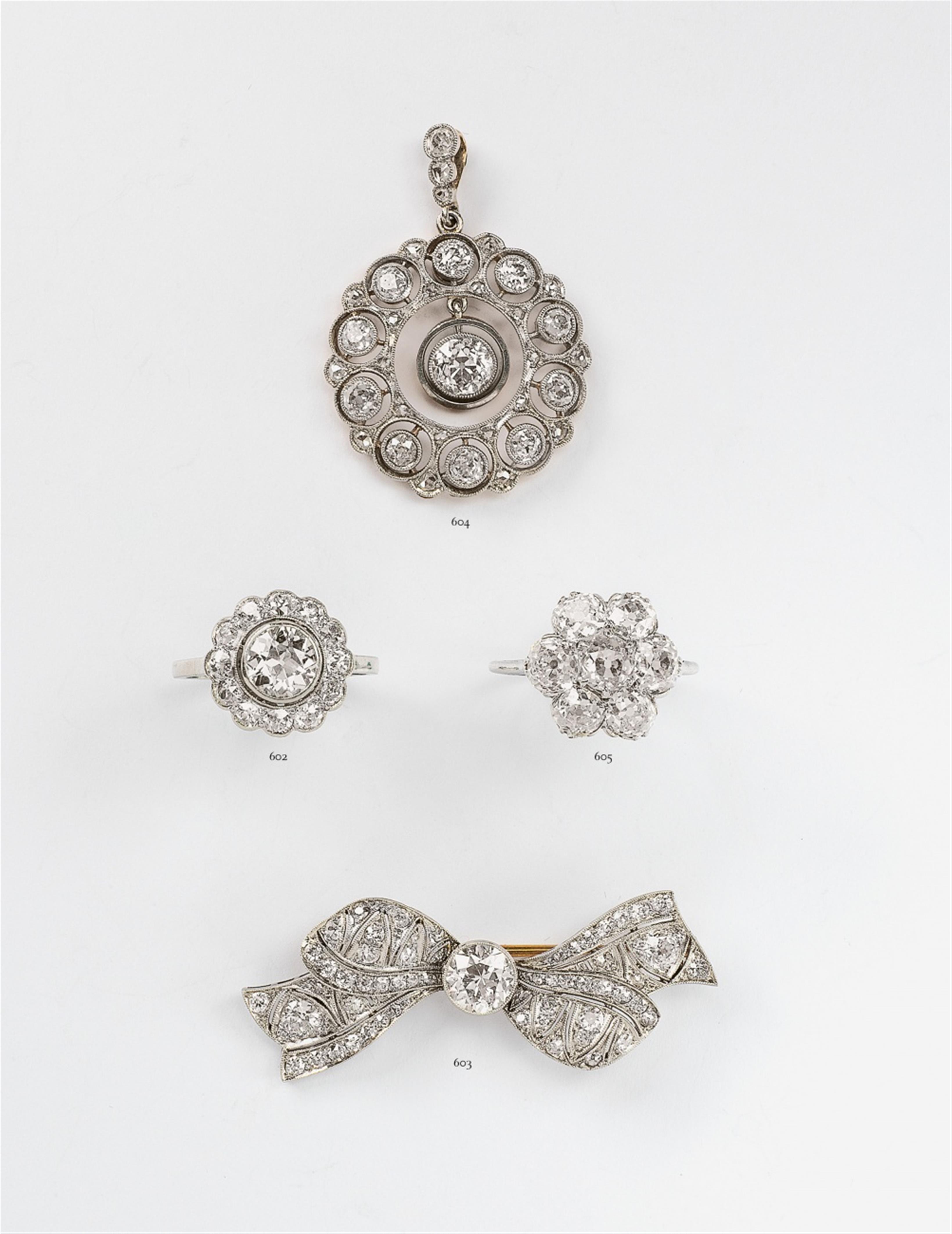 A 14k gold, platinum and diamond Belle Epoque pendant - image-2