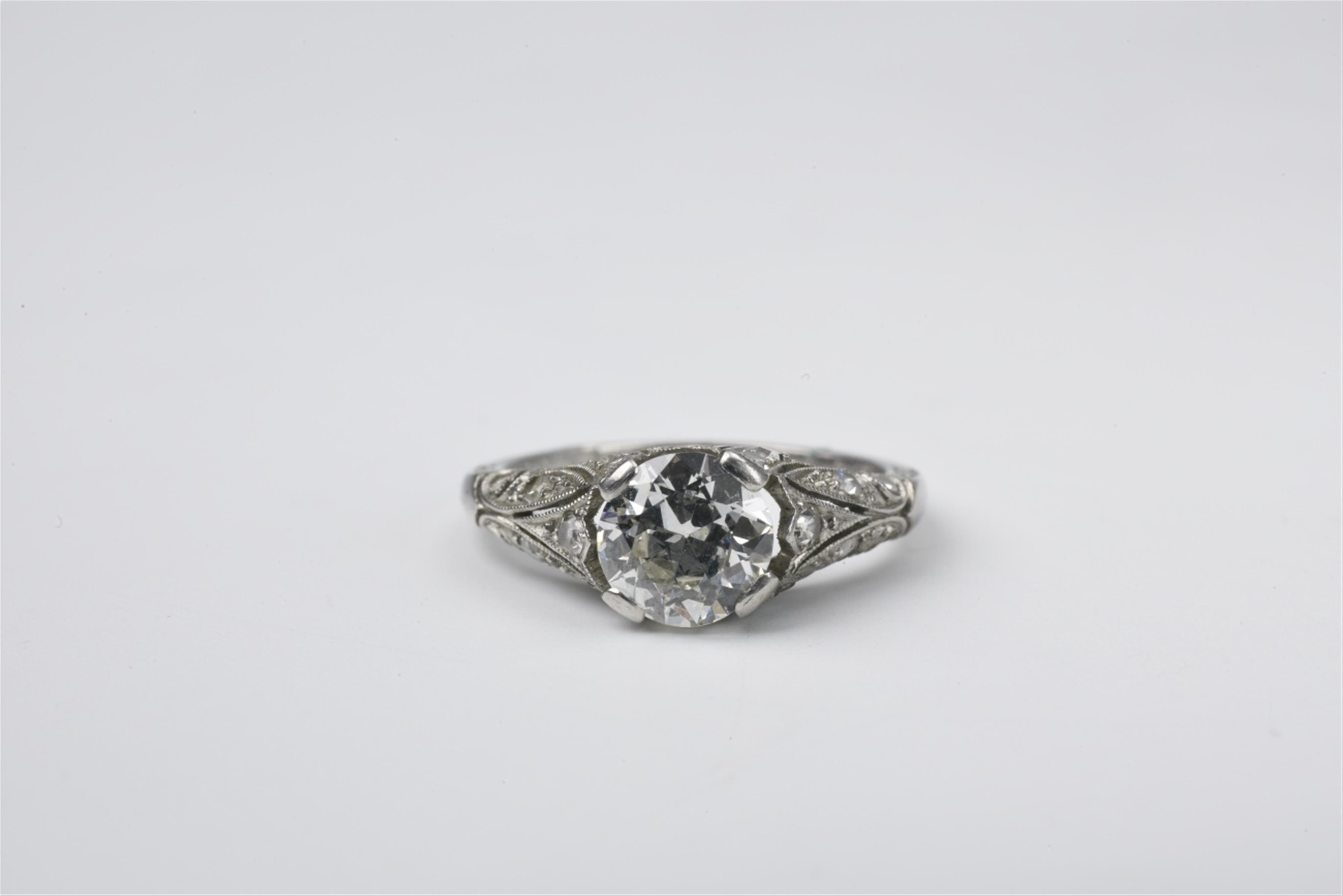 A platinum diamond solitaire ring - image-1