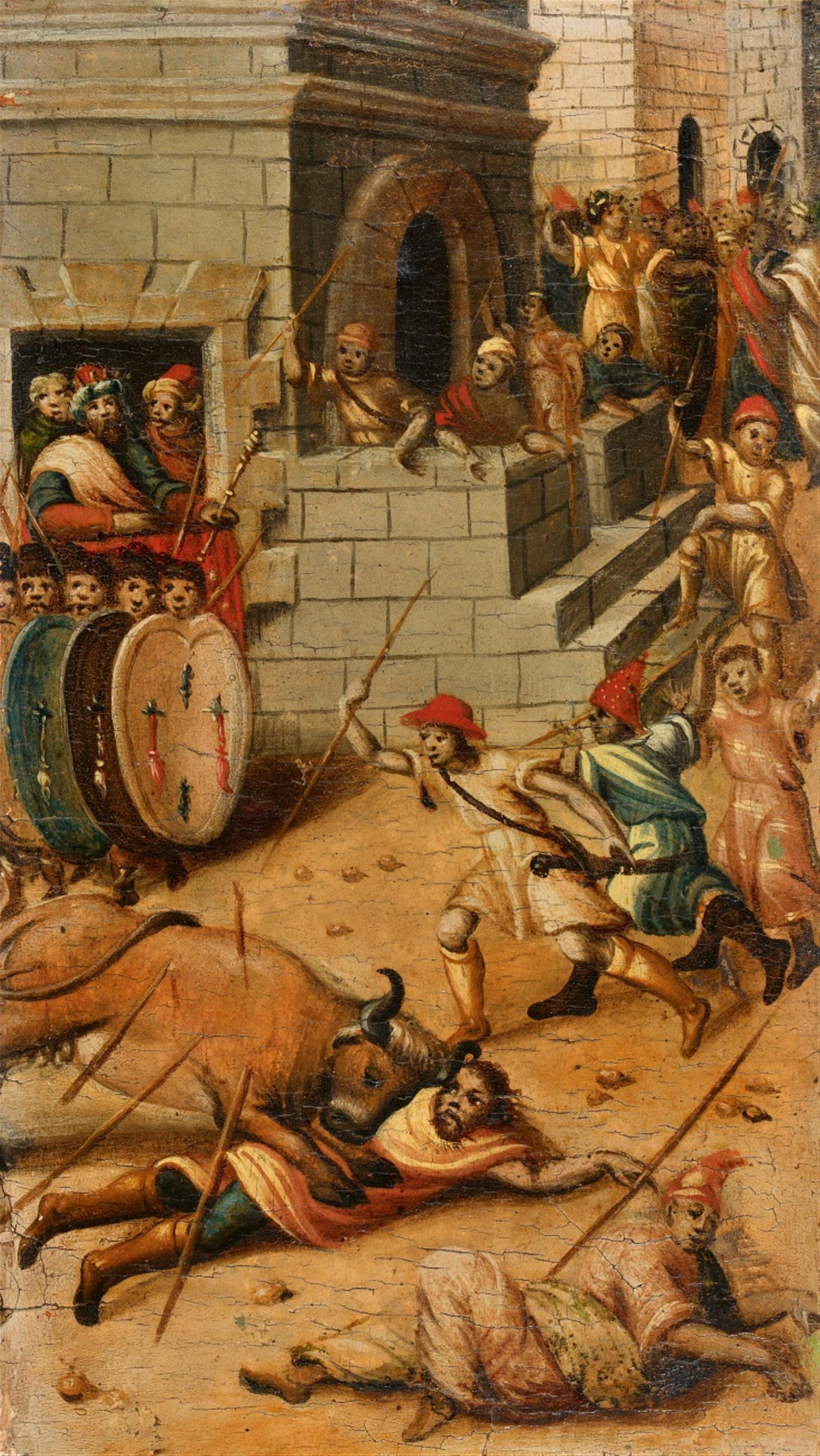 Spanish School, 16th century - Bull Fight Scene - image-1