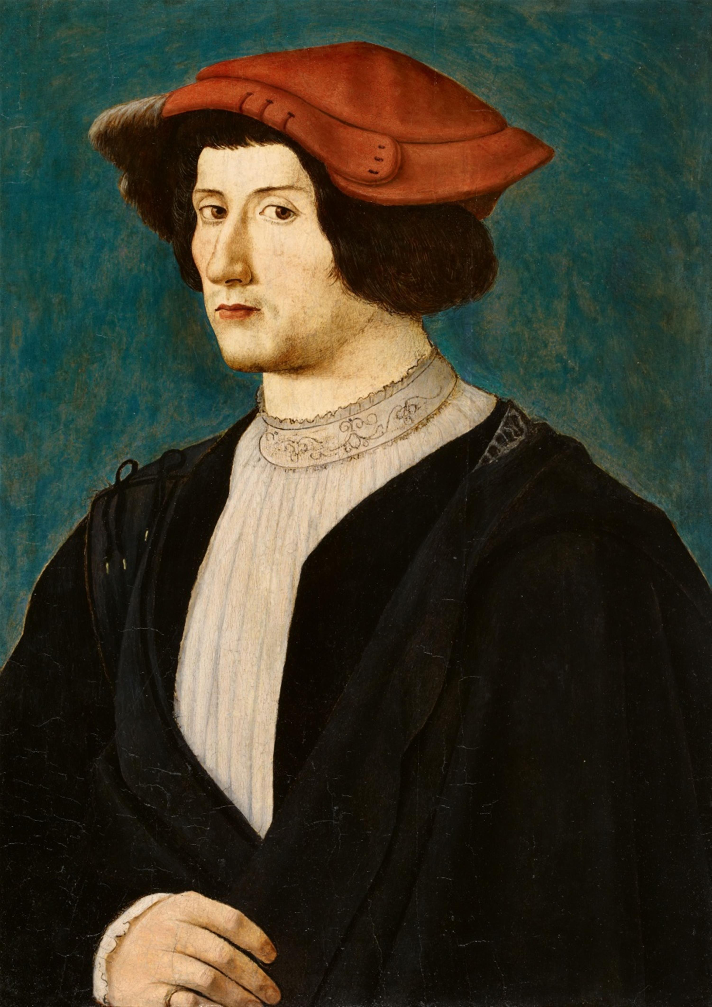 German School 16th century - Portrait of a Young Man in a Red Cap - image-1