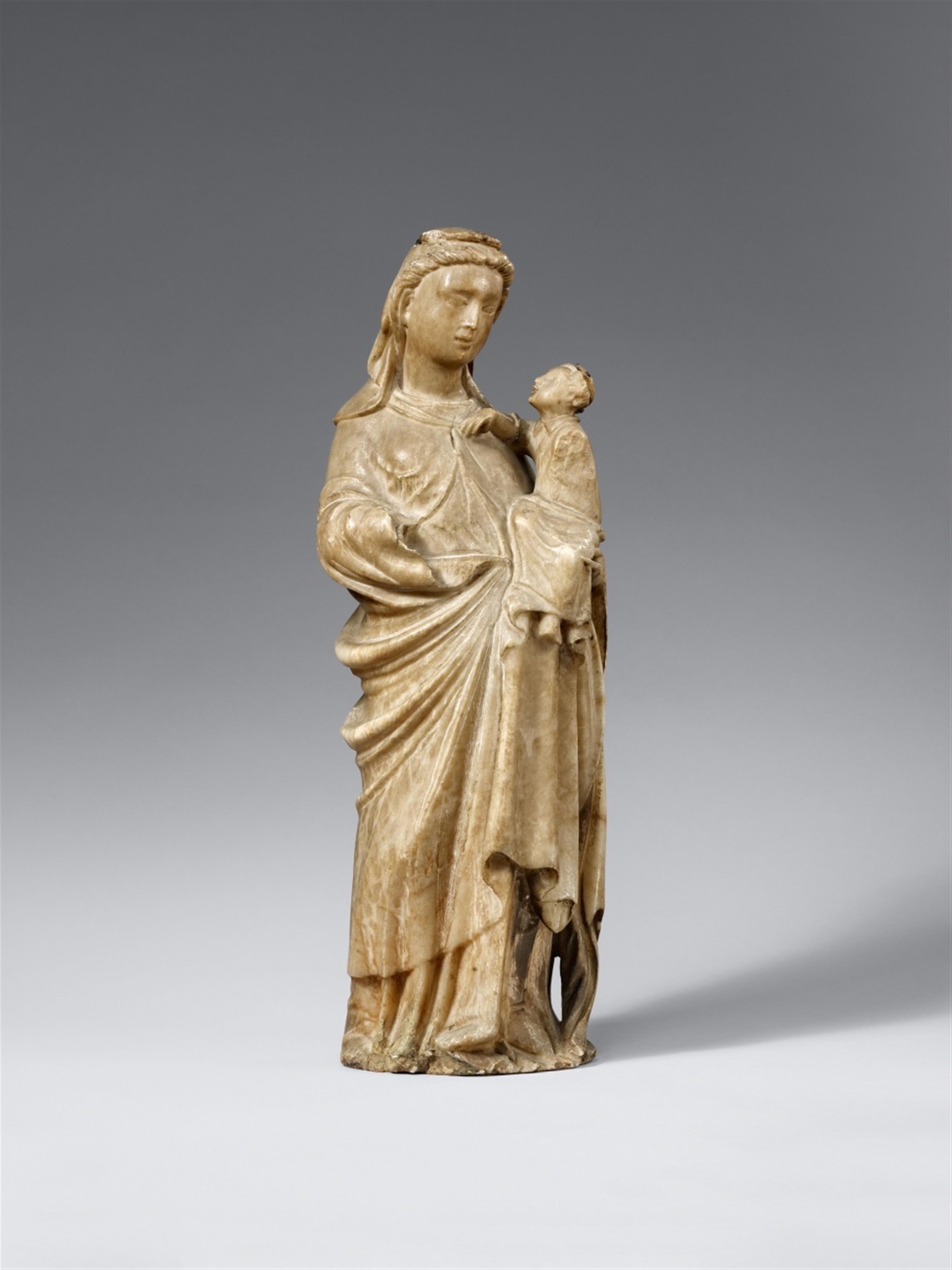 Trapani 17th century - A 17th century Trapani alabaster figure of the Virgin and Child - image-1