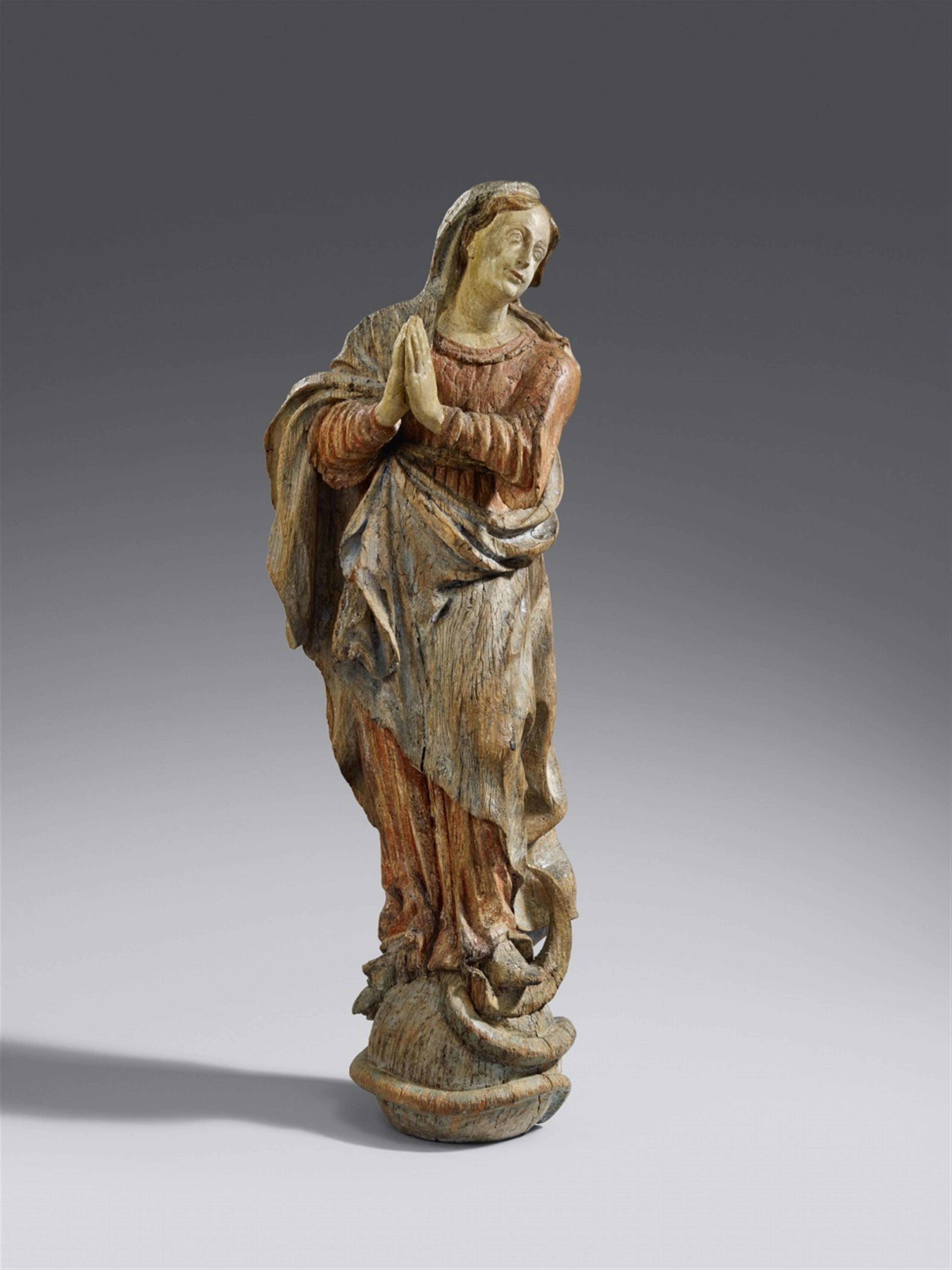 Lower Rhine Region circa 1700 - A Lower Rhenish carved wood figure of the Virgin Immaculata, circa 1700 - image-1