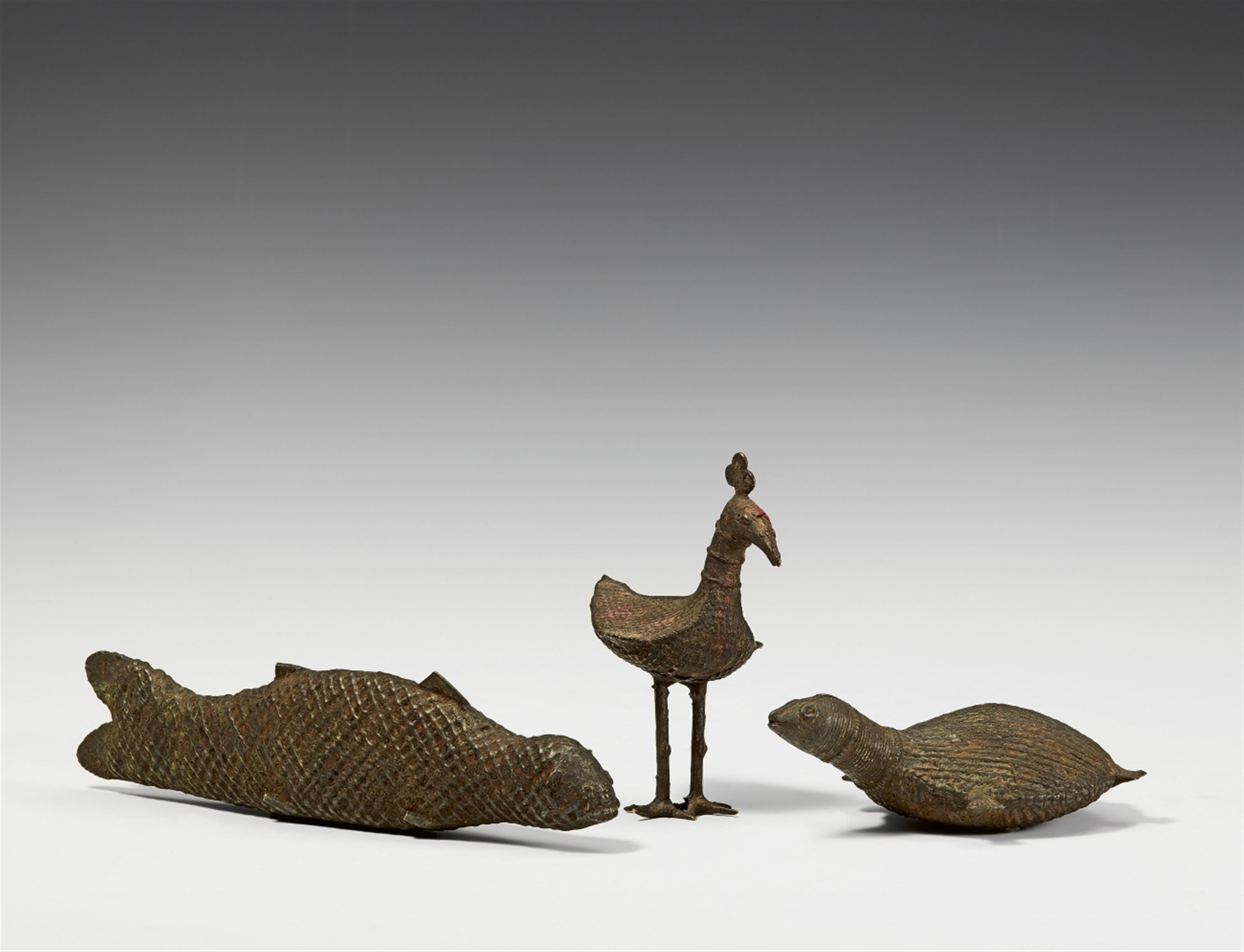 Three Maliah Kondh tribe copper alloy animals. Orissa/Andhra Pradesh border region. 20th century - image-1