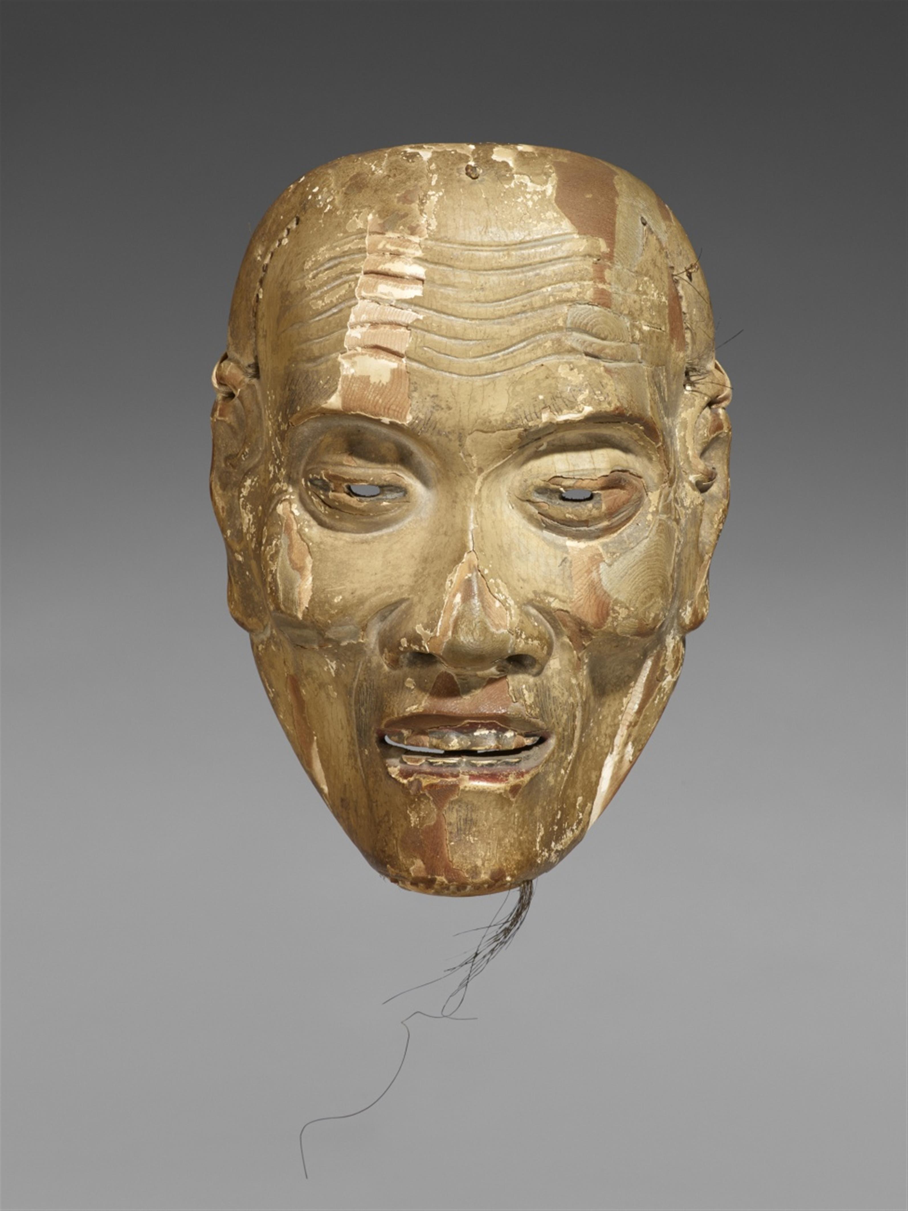 A polychromed wood nô mask of Koshimaki-jô. 17th/18th century - image-1