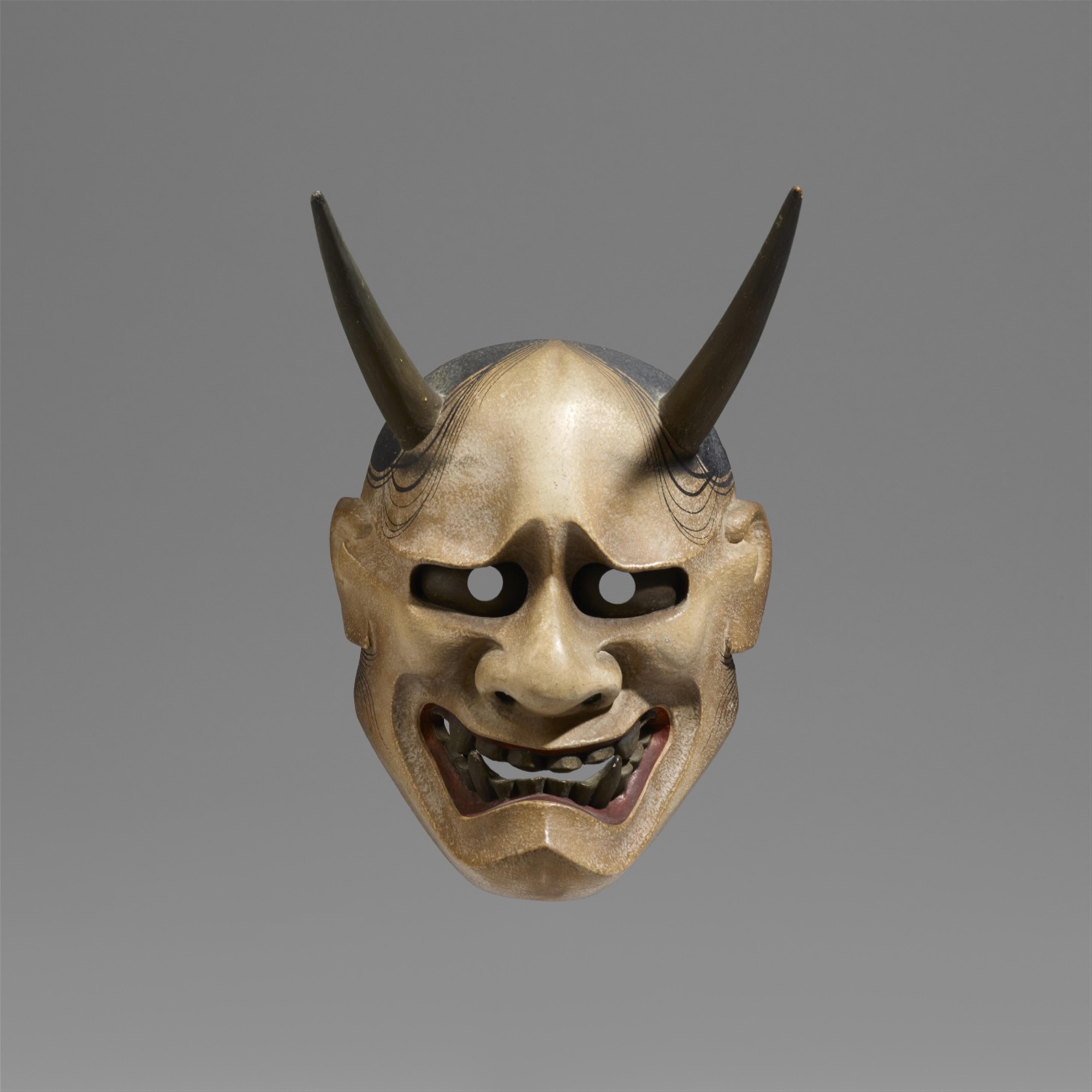 A polychromed wood nô mask of Hannya. Early 20th century - image-1