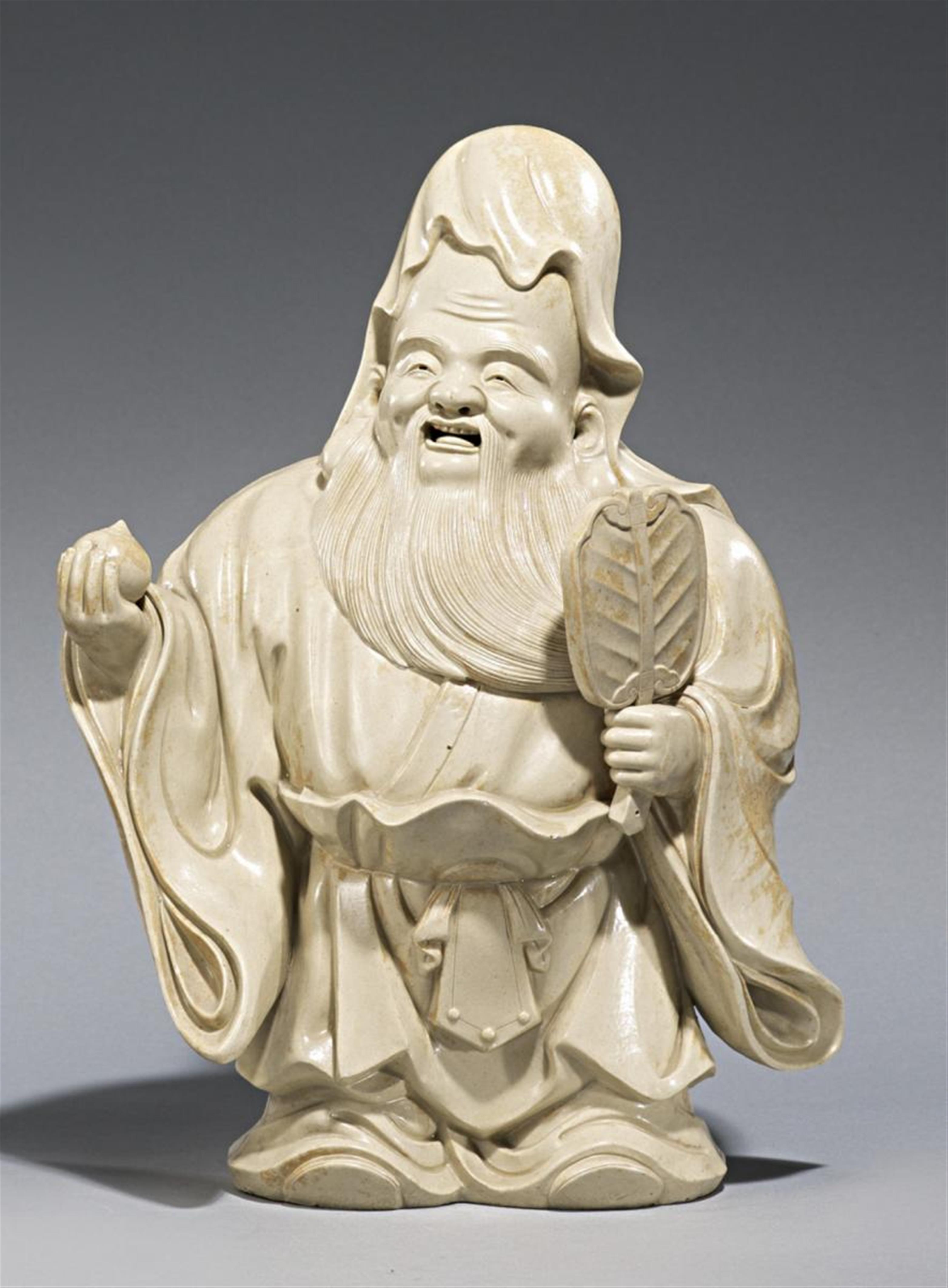 A white Bizen figure of Fukurokuju. 19th century - image-1