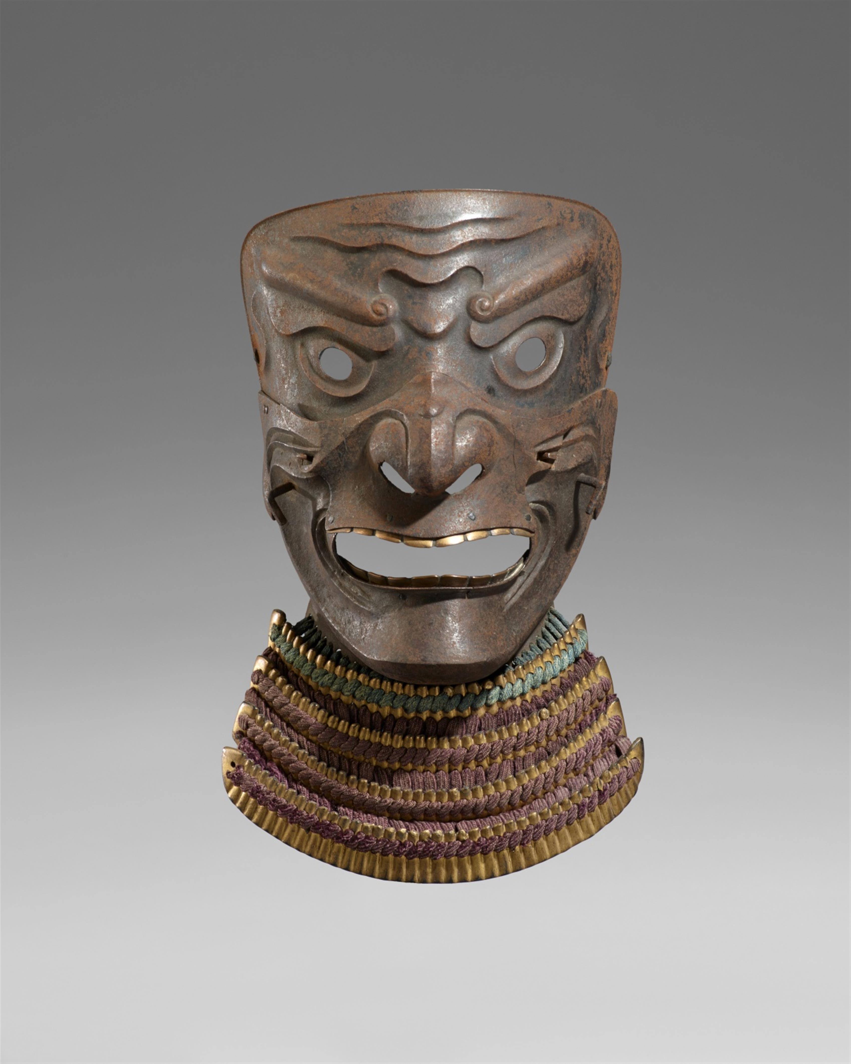 A russet iron embossed sômen (full face mask). 18th/19th century - image-1