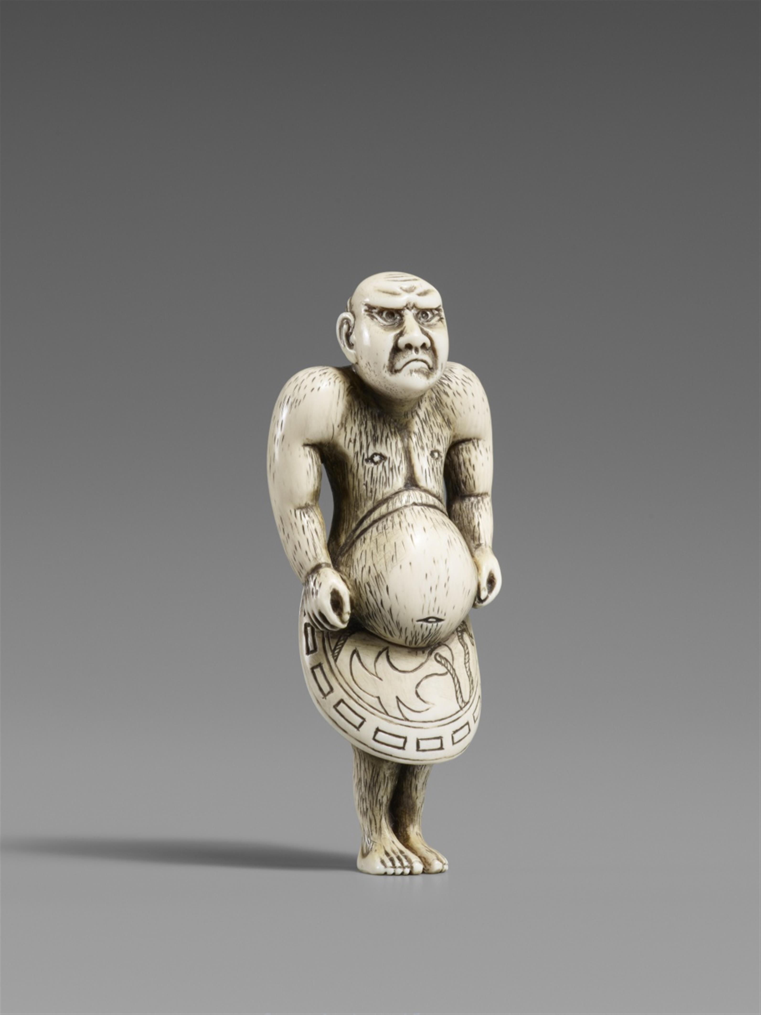 Zwei Netsuke. Elfenbein. Spätes 20. Jh. - image-1