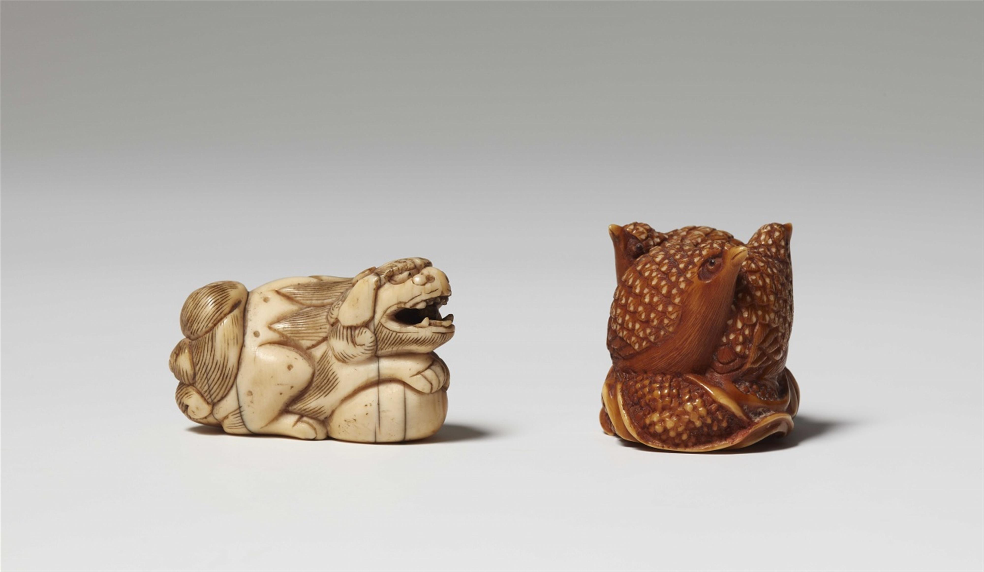 A group of three ivory netsuke. 19th century - image-2