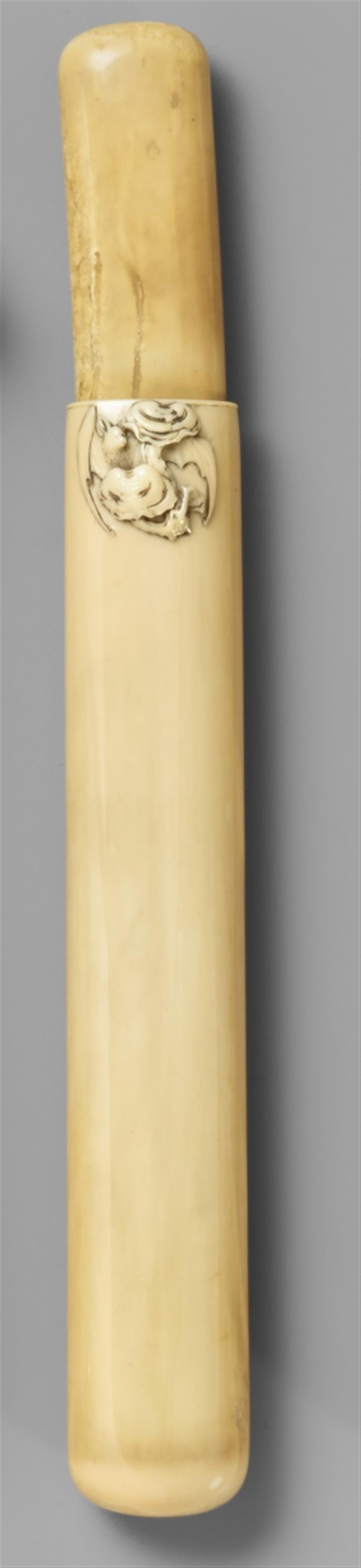 A walrus ivory kiseruzutsu. Late 19th century - image-1