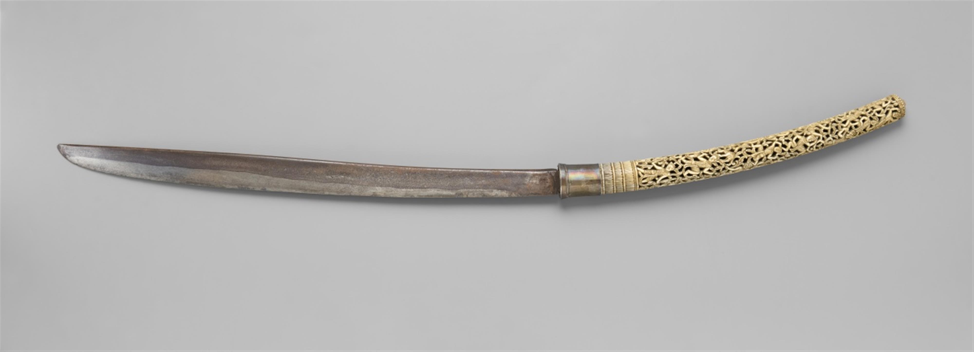 A long Burmese sword (dha). 19th century - image-1